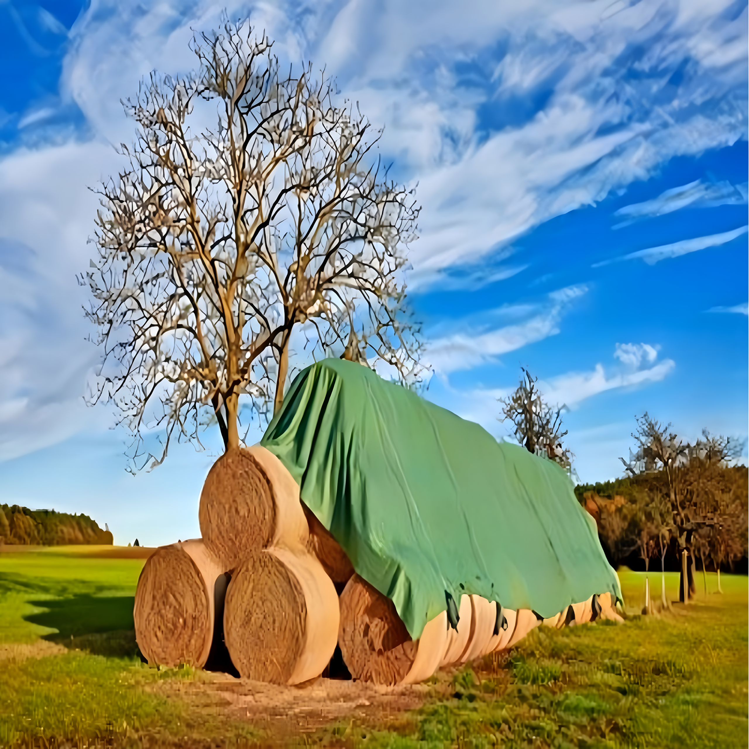 15x Protective Nonwoven Fabric for Covering Straw and Hay 9.8x12.5m 140g