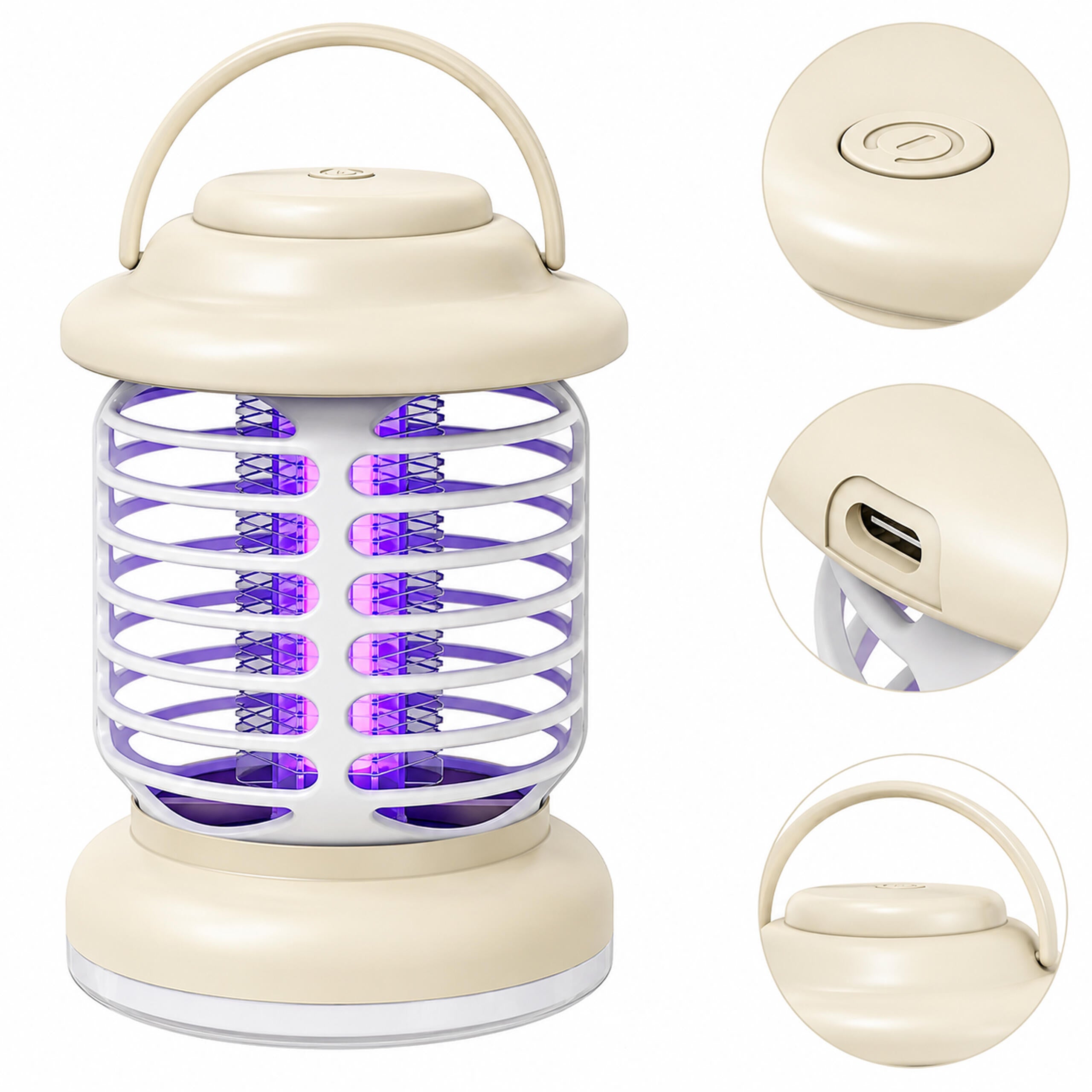 Portable UV Insect Killer Lamp for Flies, Mosquitoes, Moths, and Other Insects for Garden and Terrace