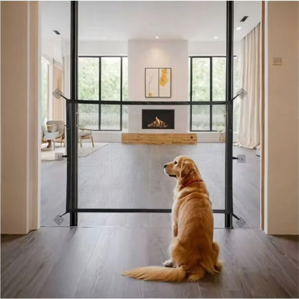 Võrkvärav turvatõke uksedele ja treppidele koerale, kassile 110x72cm