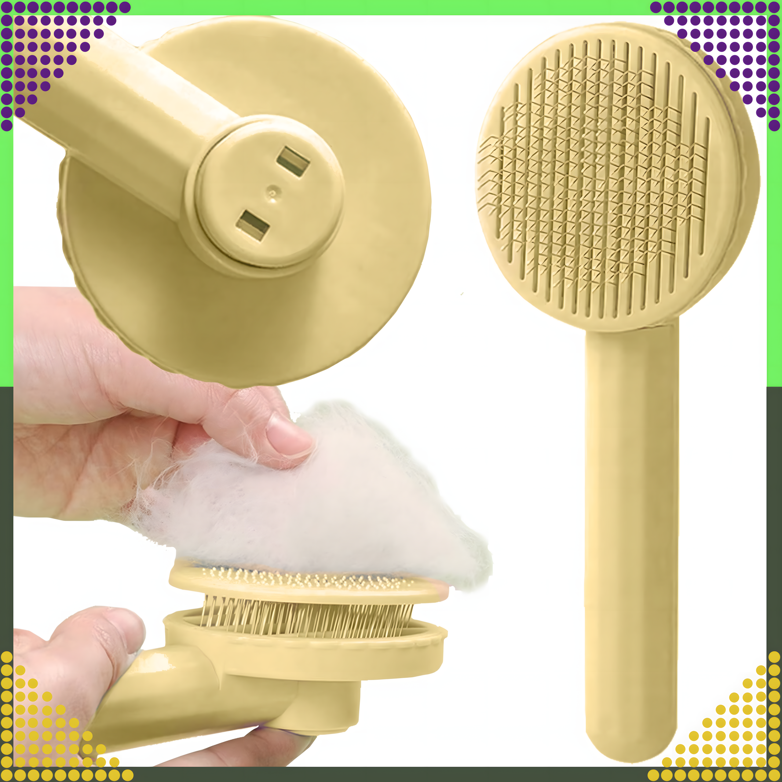 Isepuhastuv hari koera- ja kassikarvadele, ergonoomiline kamm