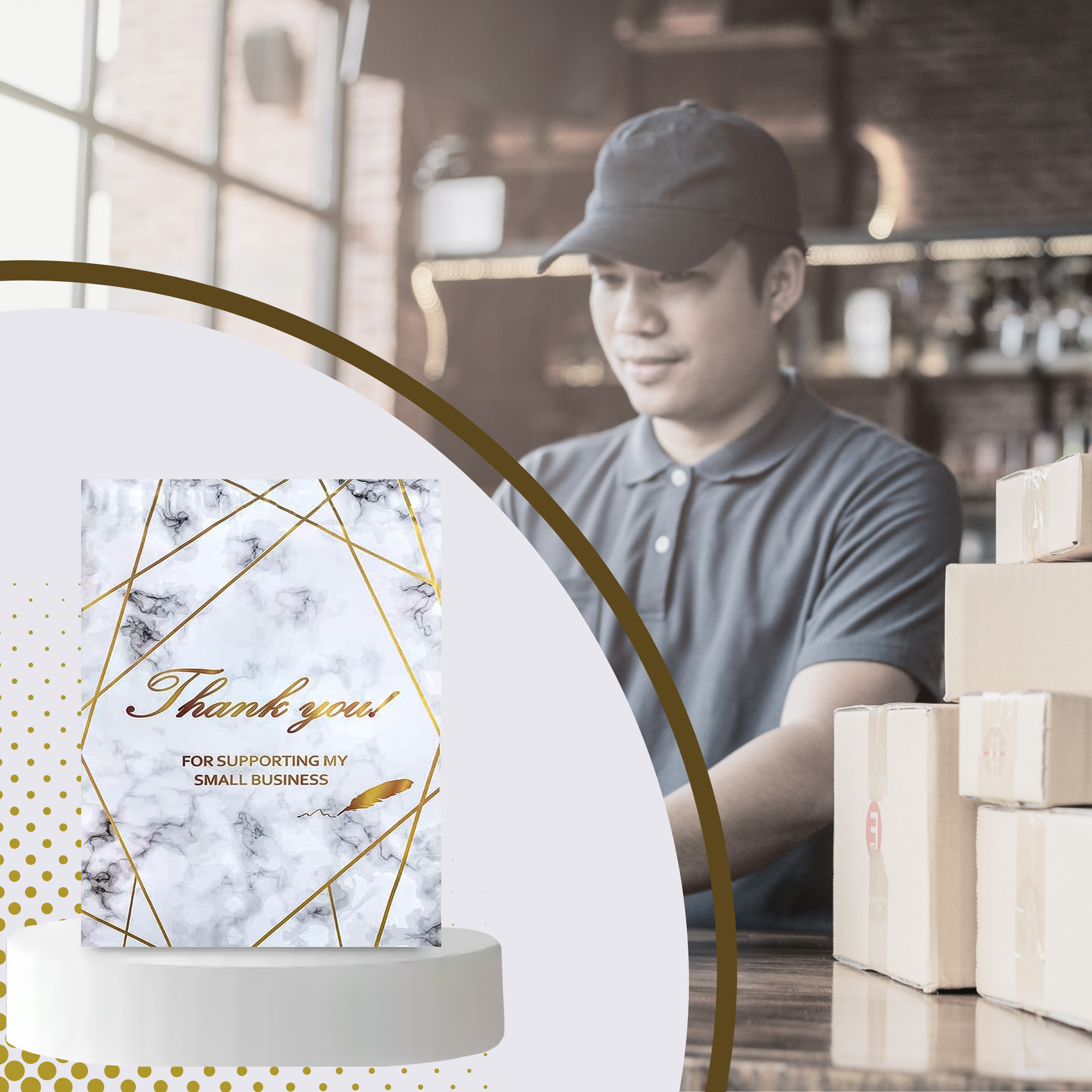 TUGEVAD KULLERIPAKID 255x370 KULDNE MARMOR AITÄH 50 tk