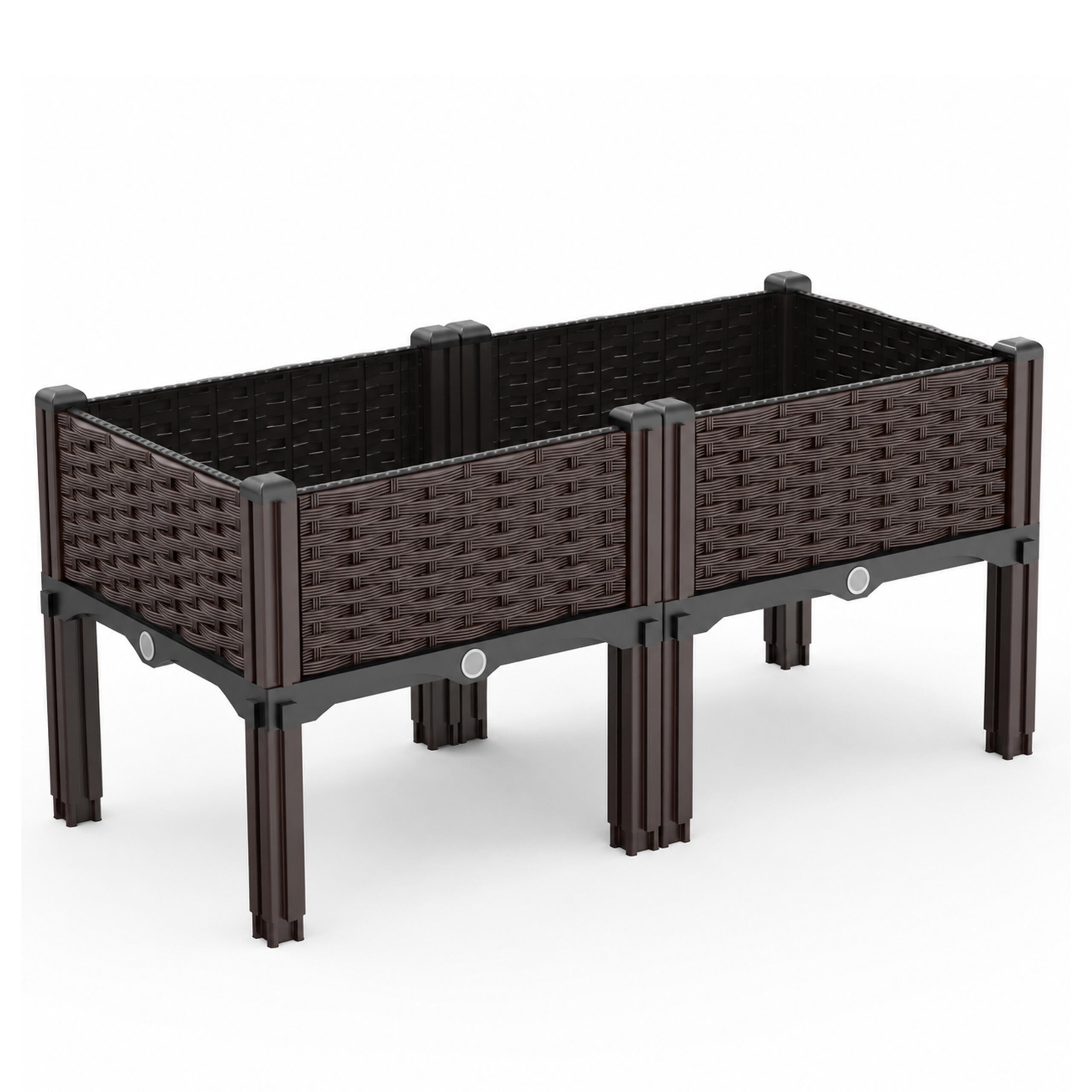 Modular Raised Garden Planter for Flowers and Vegetables 80x40x38cm Brown