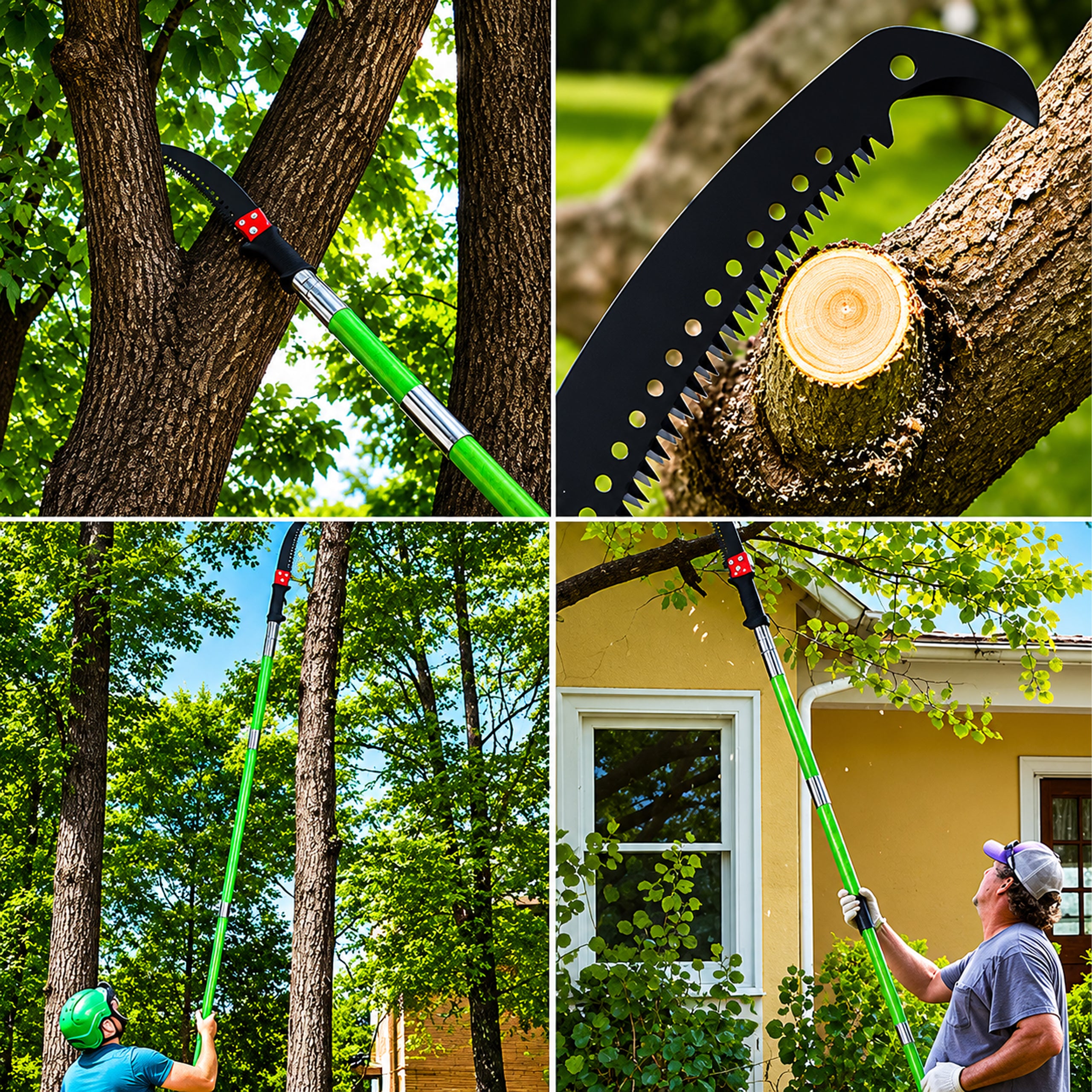 Modular Telescopic Garden Branch Hand Saw with Hook and Two Blades 1-8m