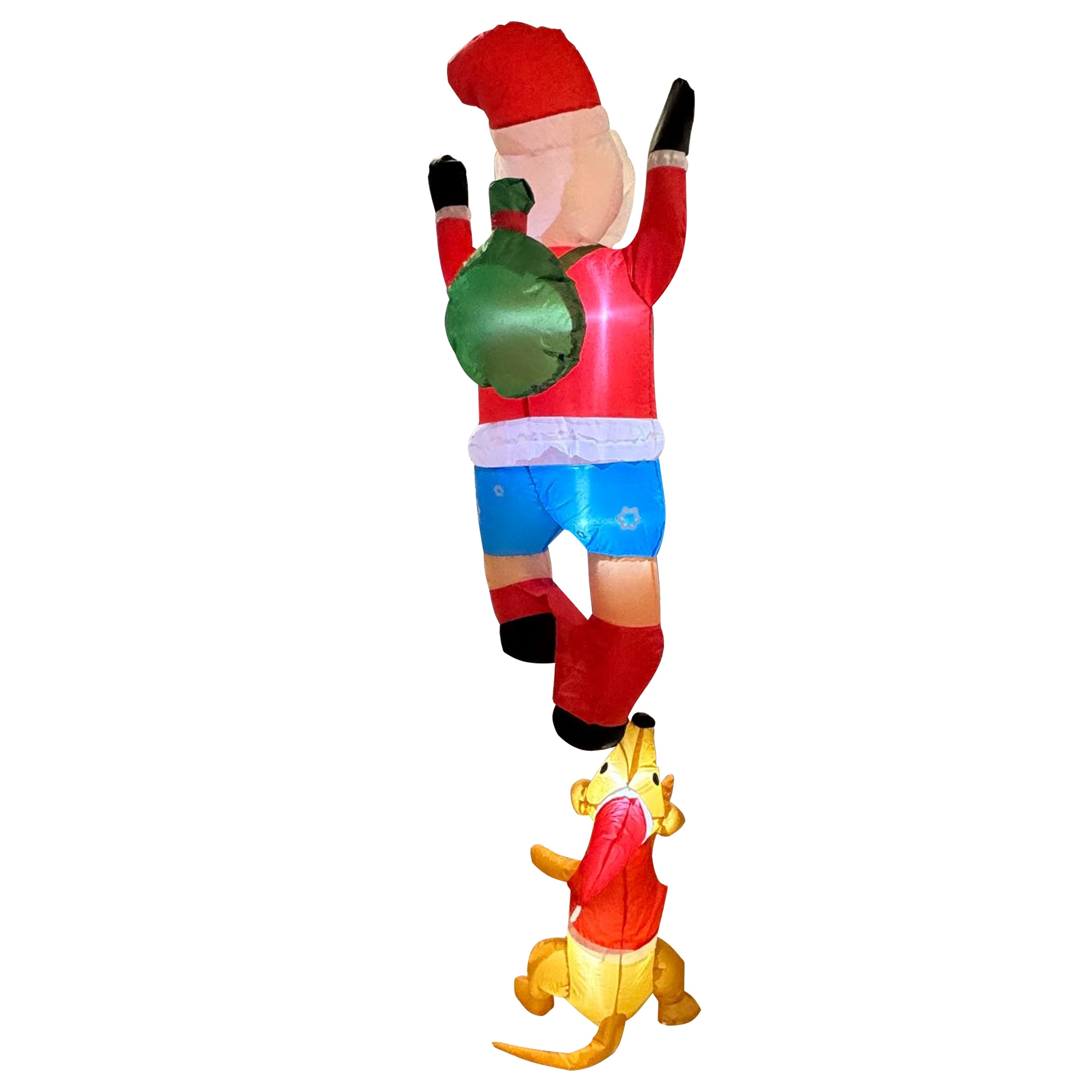 Täispuhutav jõuluvana põhjapõdraga 1.8m jõulukaunistus LED-taustvalgustusega