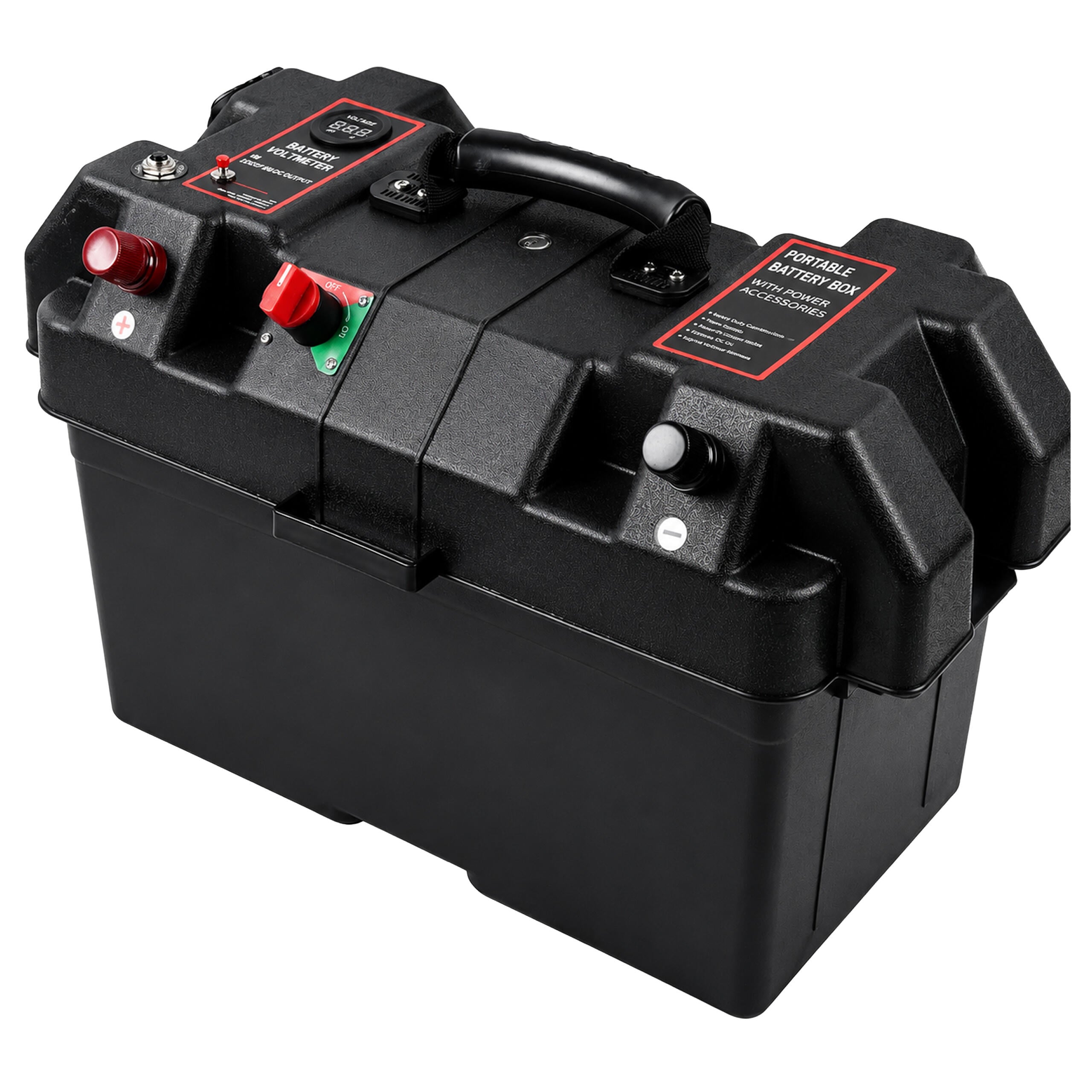12V akukast voltmeetriga ja 2x USB-pordiga