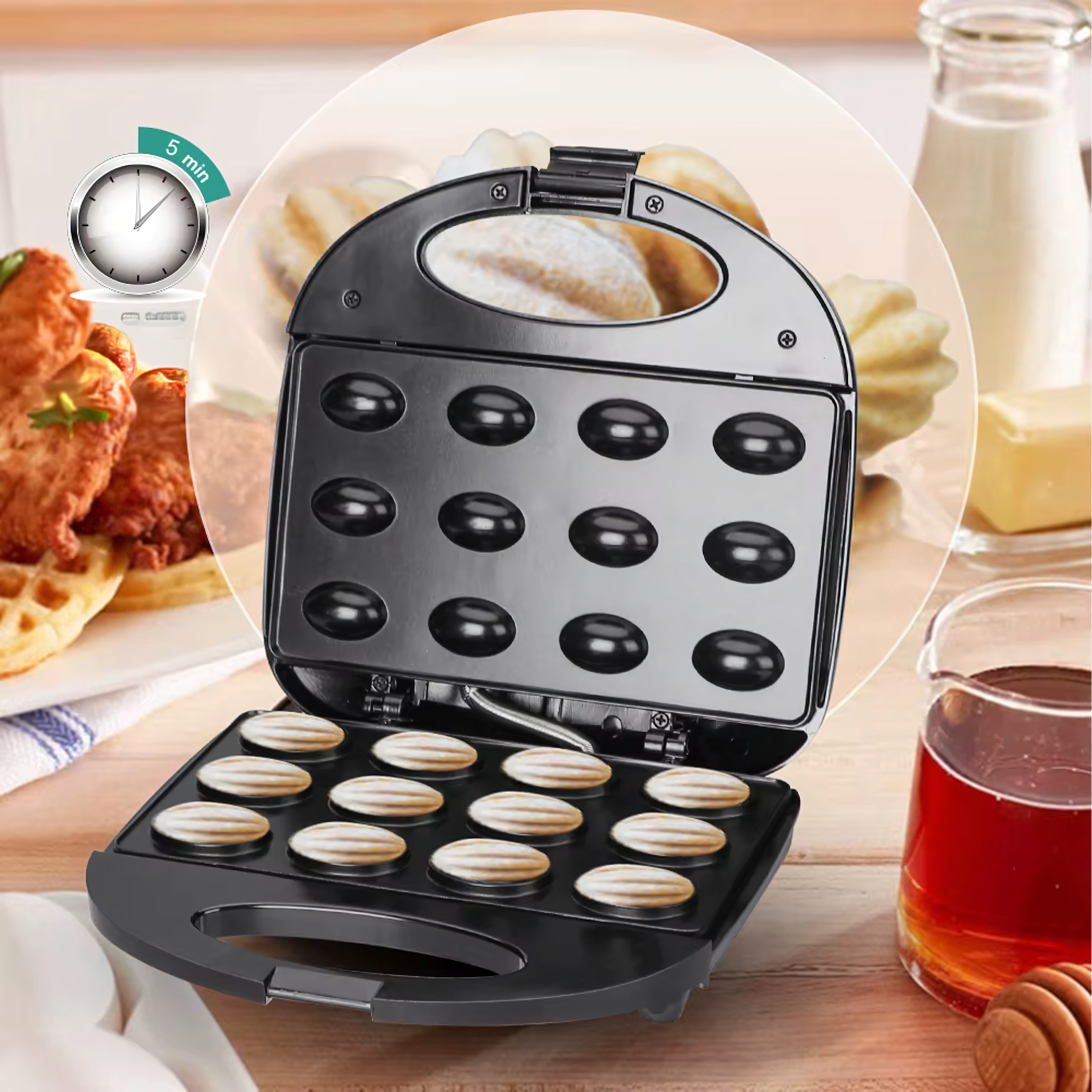 Nut-Shaped Cookie Maker 750W 12 Halves 12 pcs