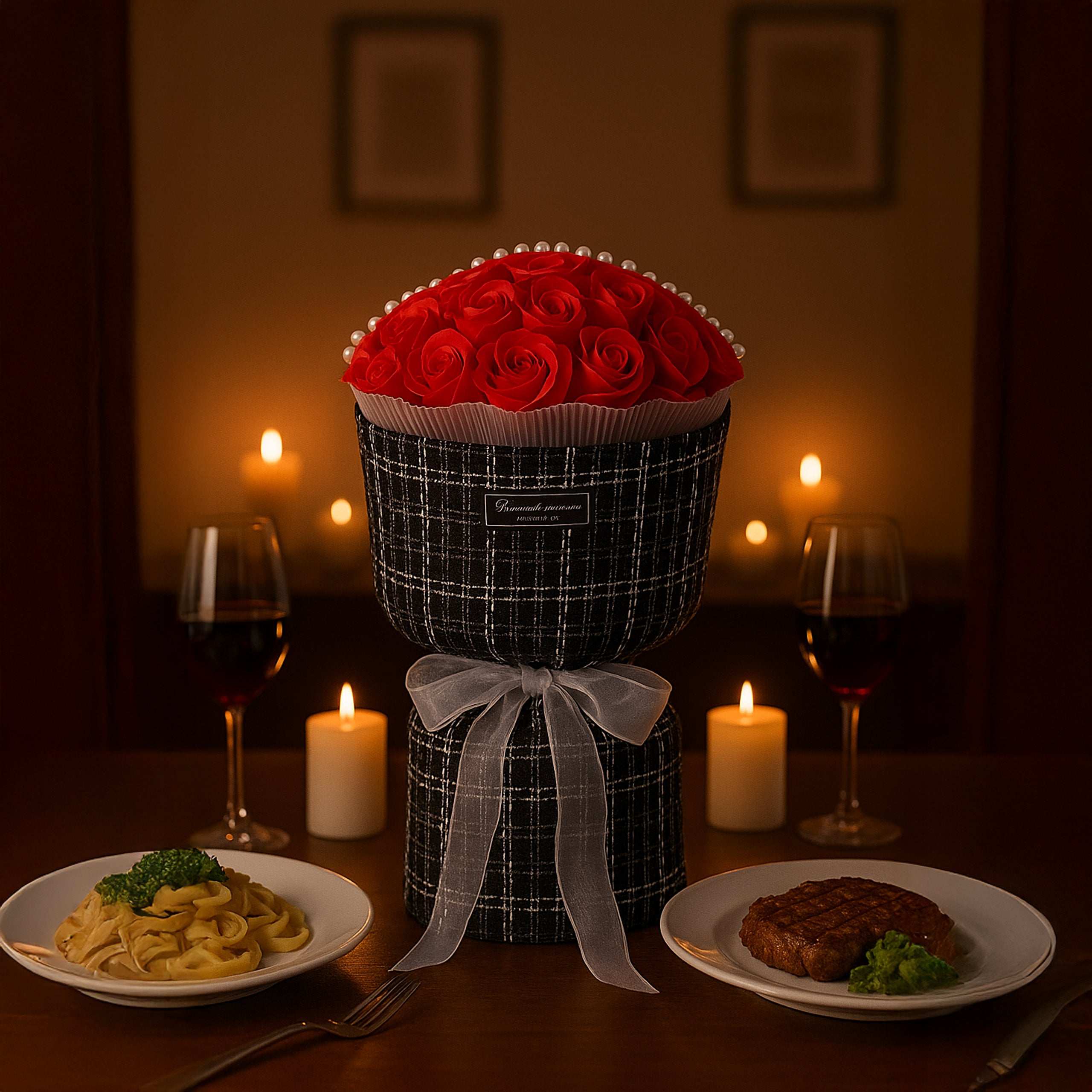 Mydlane Róże Czerwone Led komplekt sõbrapäevaks, naistepäevaks, sünnipäevakingiks