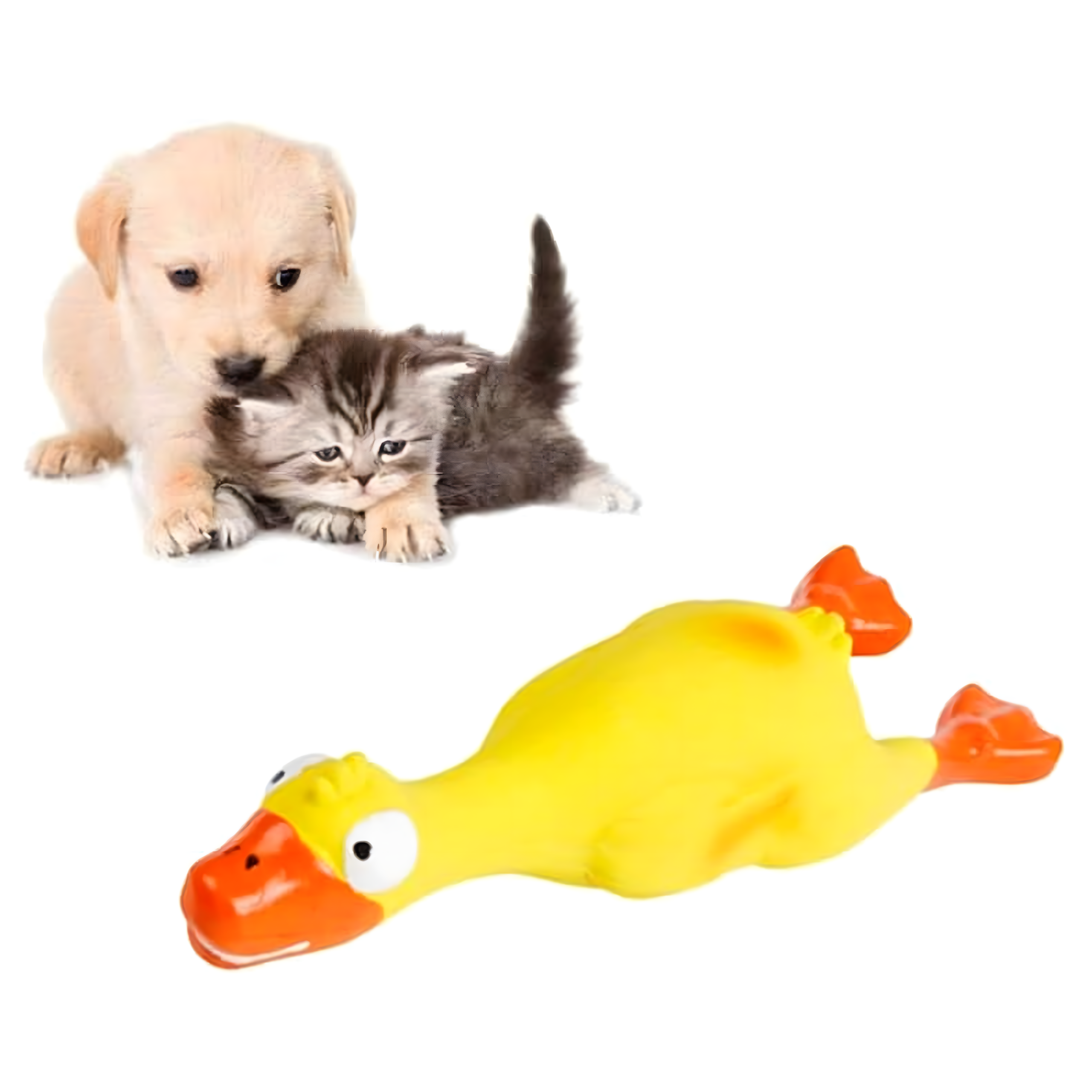 Piiksuv suur kummist kana mänguasi, suur, koerale ja kutsikale närimiseks, 22 cm