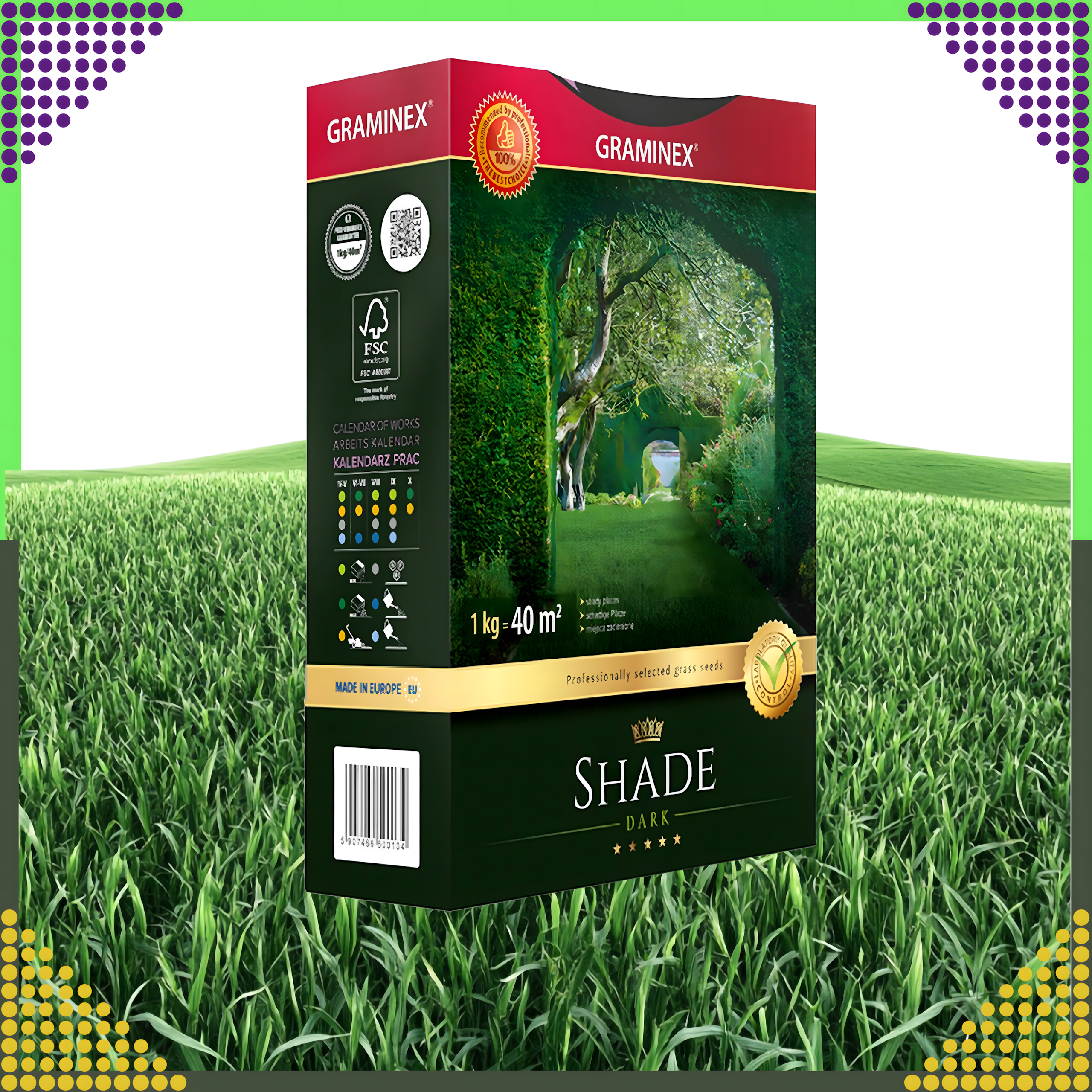 Premium varju muruseemne segu 1kg 40m² varjulistele aladele