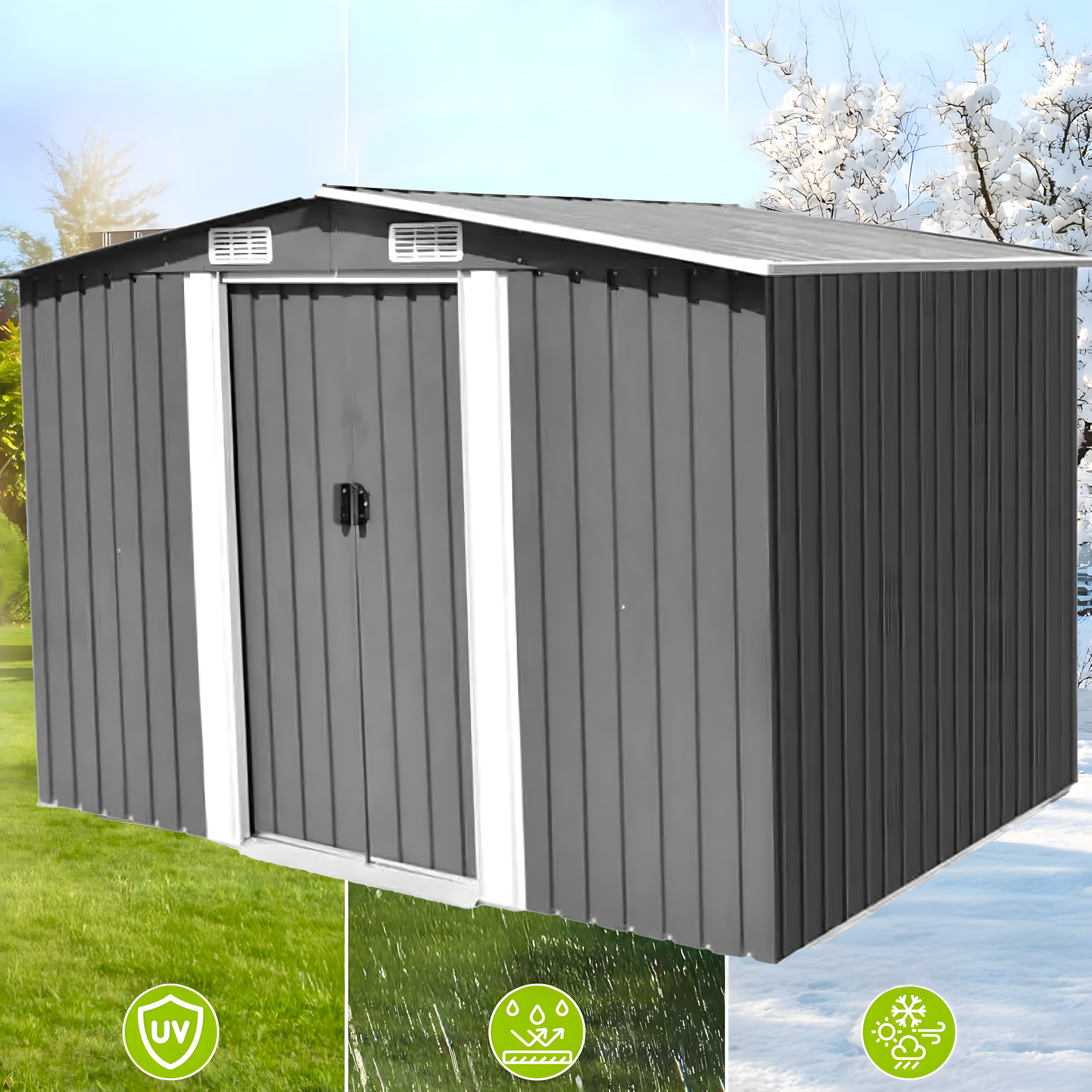 Tool House Tool Storage Garden Shed 277x299x192 cm Large