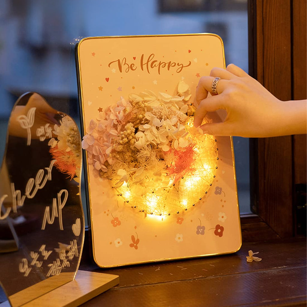 Loominguline komplekt niidikunsti, Interroad tikkimise ja LED-pildiga raamitud 21x30 cm