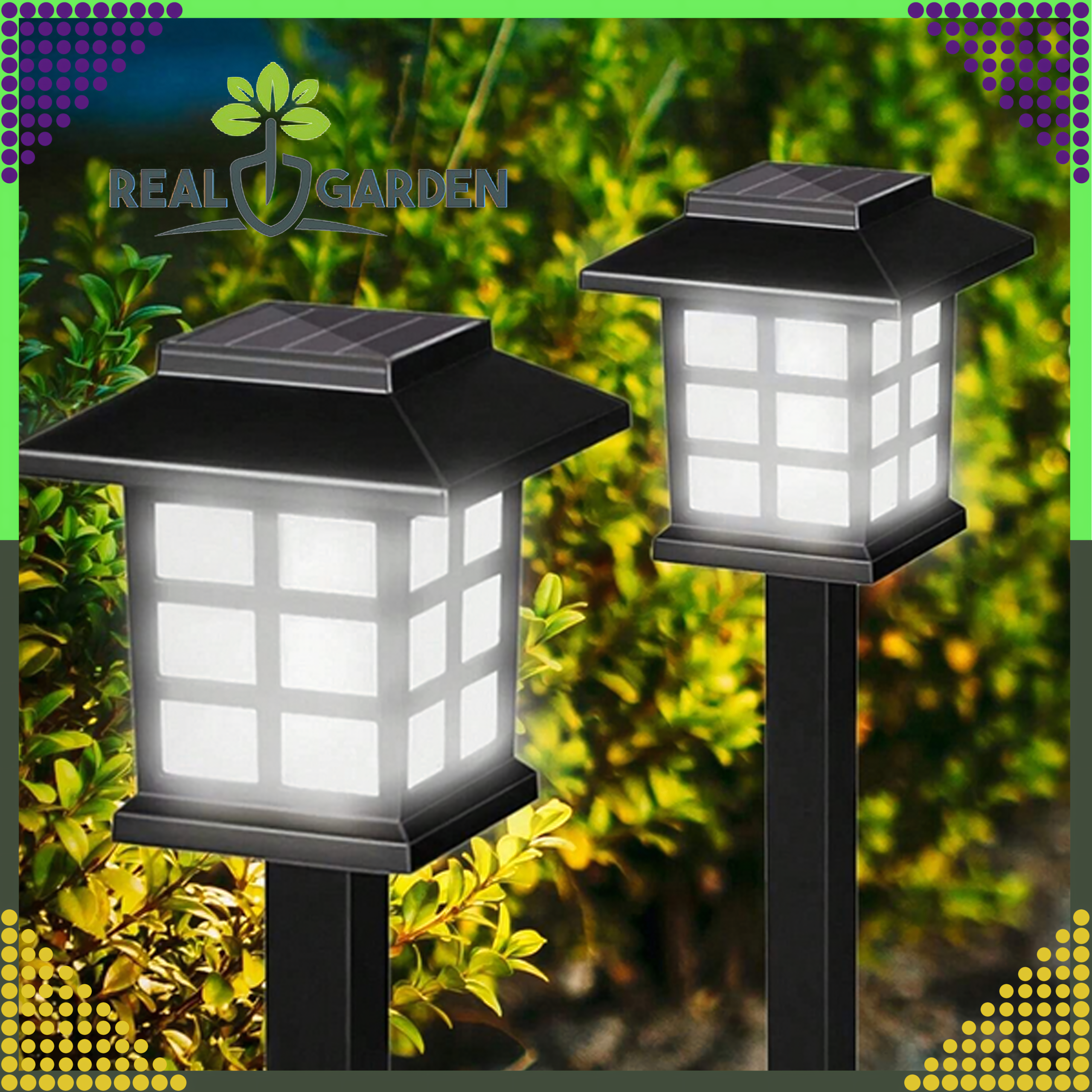 2 x LED Solar Garden Lamp Cottage Pendant Lantern Decorative