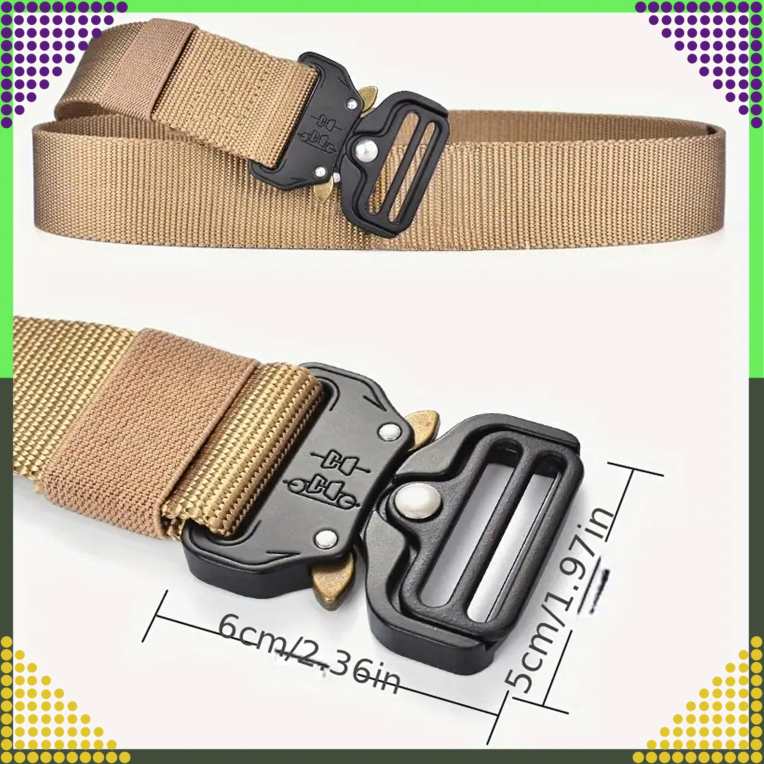 Tactical Military Survival Webbing Belt QR Strong for Trousers