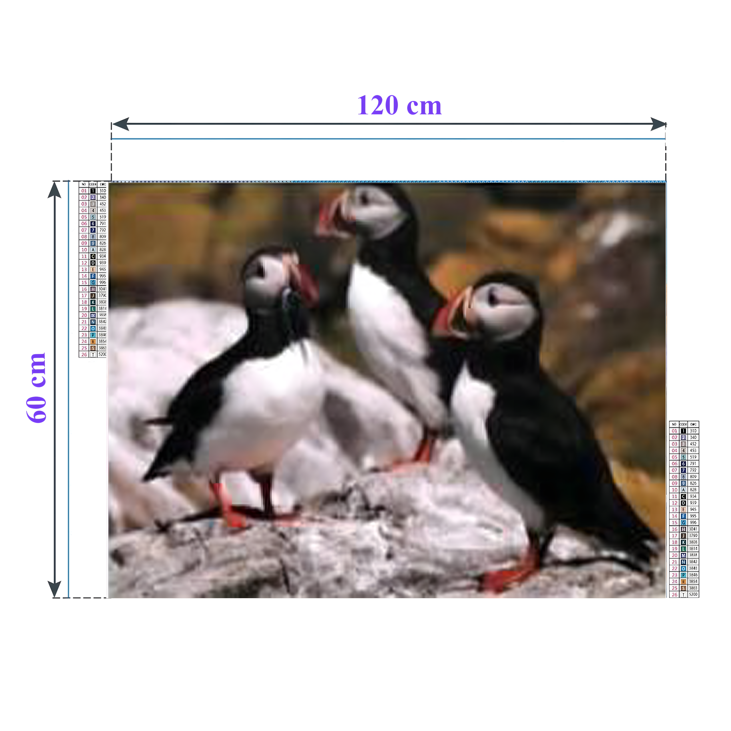 SUUR TEEMANTTIKAND 120x60 Teemantmaal Teemantmosaiik XXL KOMPLEKT