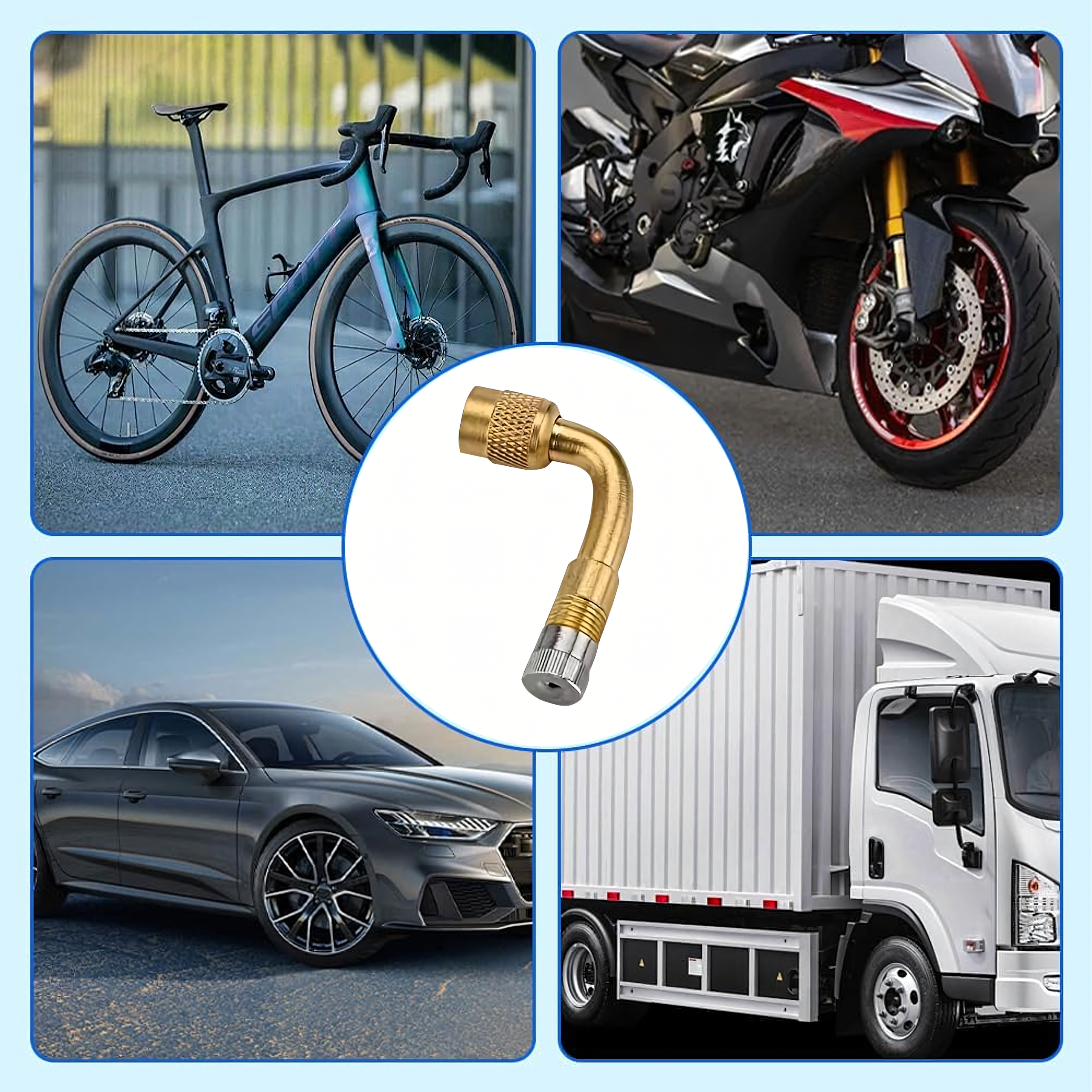 AV/AV adapter rataste ja jalgratta rehvide täispumpamiseks, 100 tk