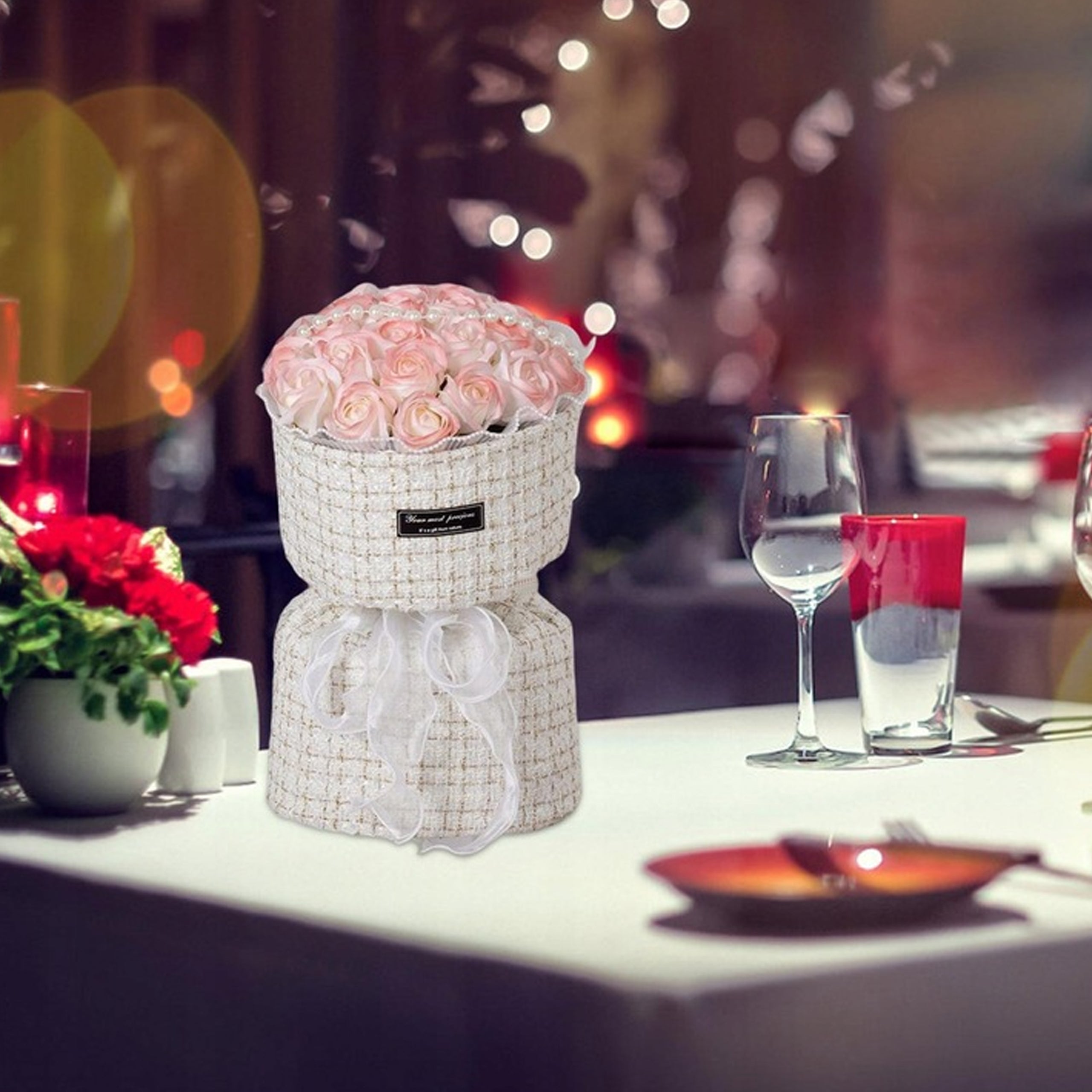 Roosiseepide roosa LED komplekt sõbrapäevaks, naistepäevaks, kingituseks või sünnipäevaks