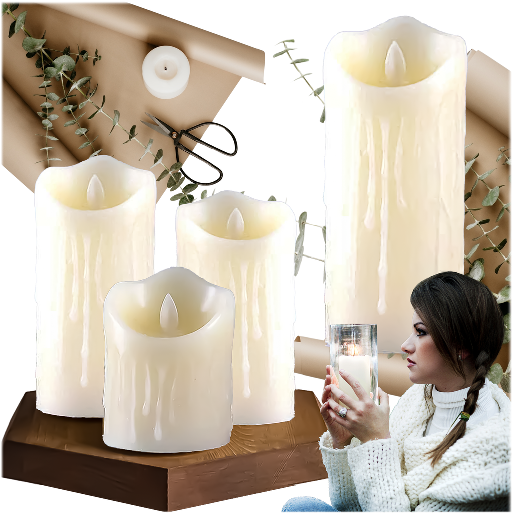 12x LED Candle Insert for Grave Light Flame Effect Candle 11cm Set with Batteries