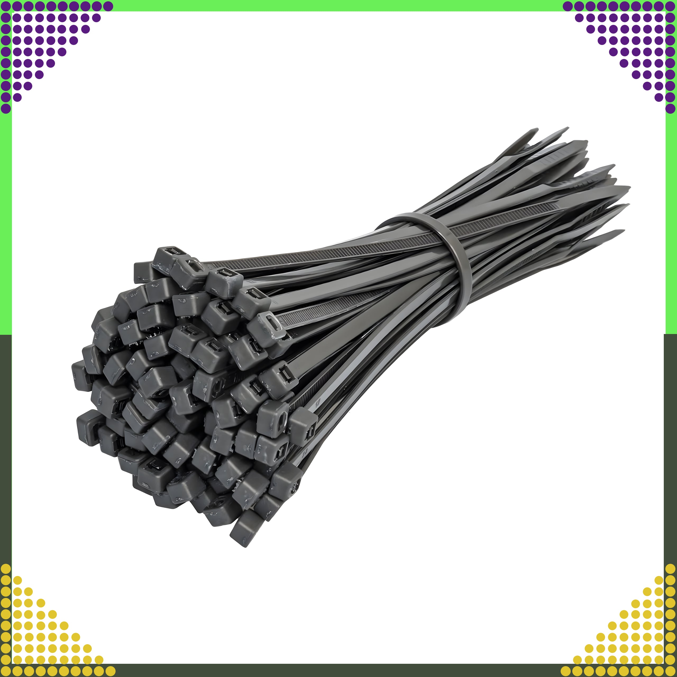 250x tugevad universaalsed Black kaablisidemed 3.6x200mm (F10)