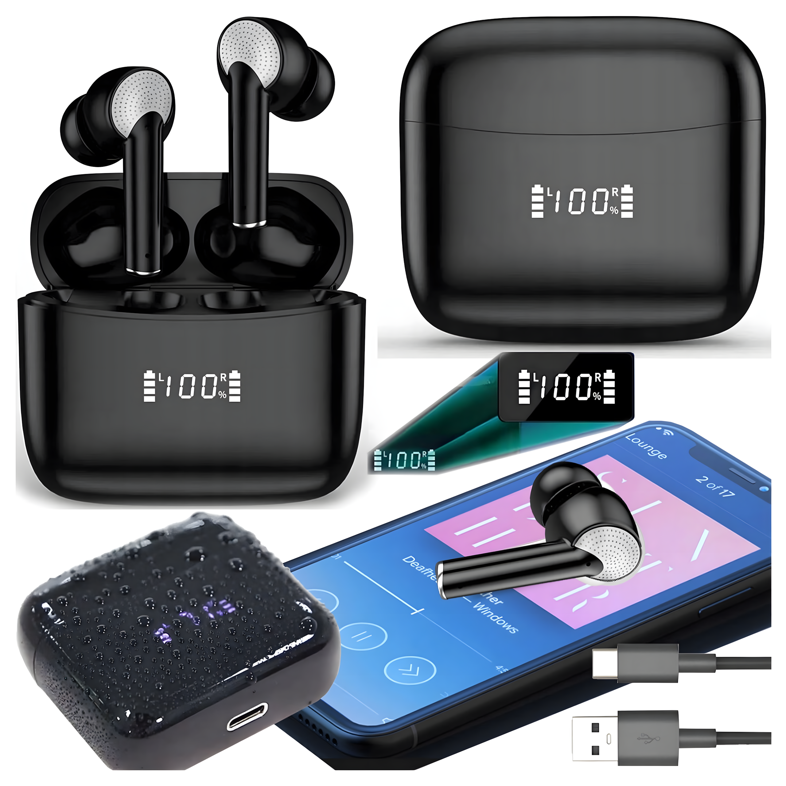 Juhtmevabad Bluetooth spordikõrvaklapid jooksmiseks Powerbank mikrofoniga