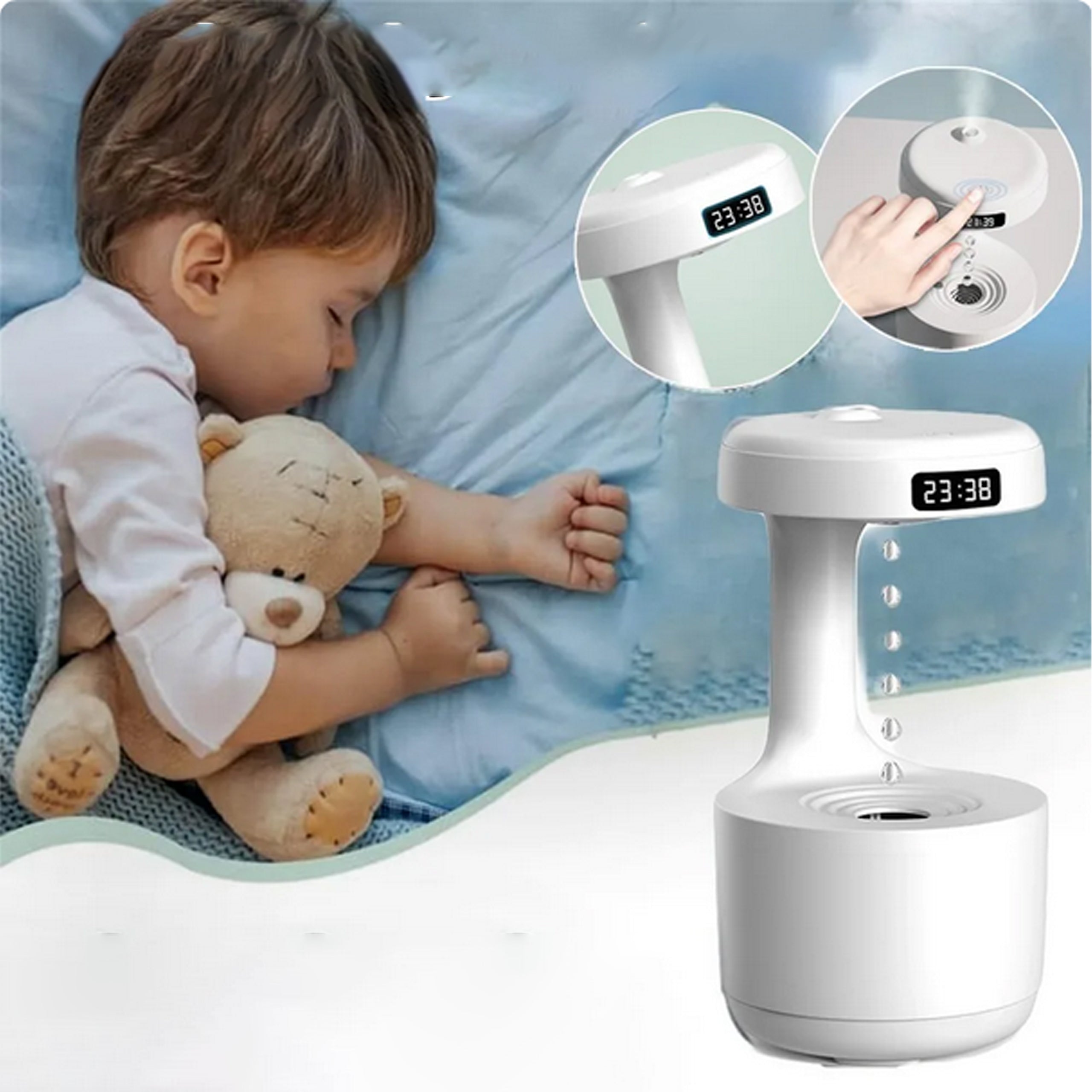 Õhuniisuti Õhupuhasti Antigravitatsiooniline Difusor Öölamp 800ML