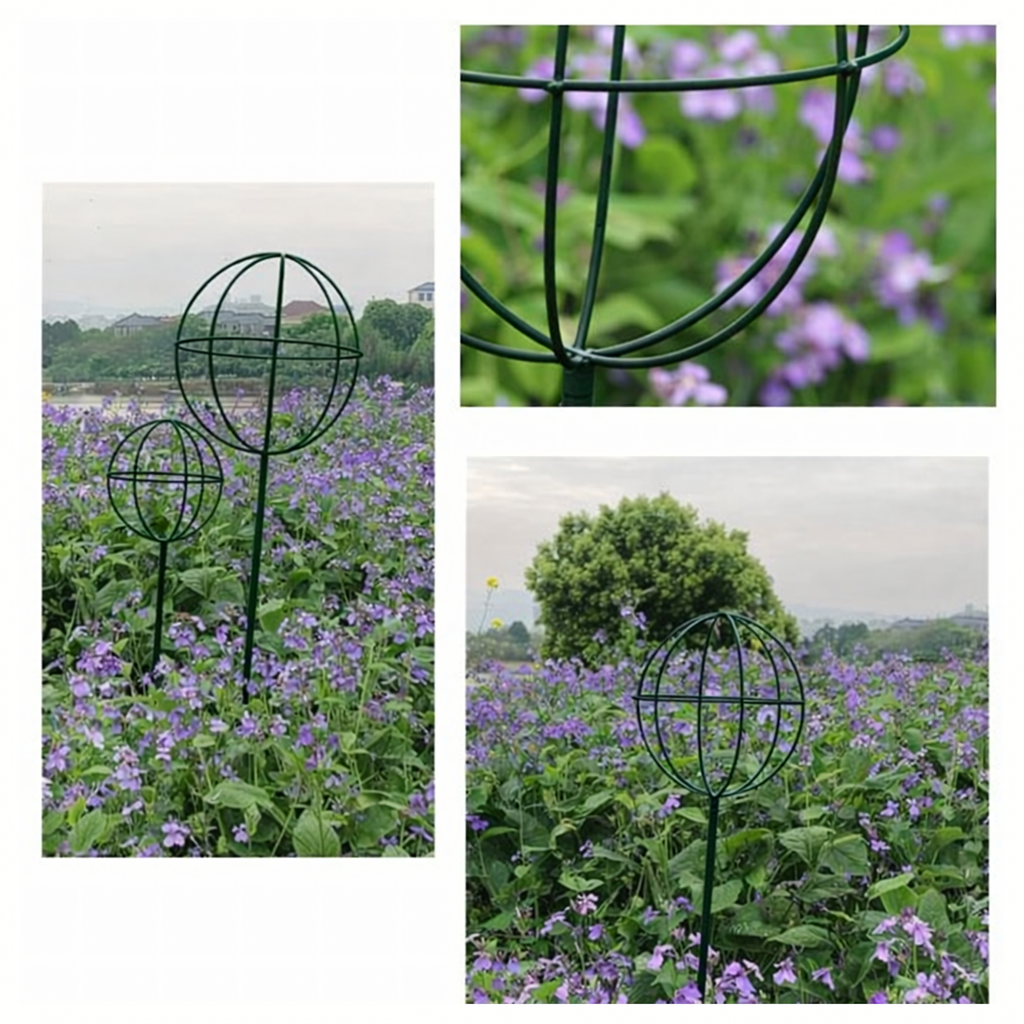 Metal Garden Pergola Support for Climbing Roses and Flowers 50x10cm Green