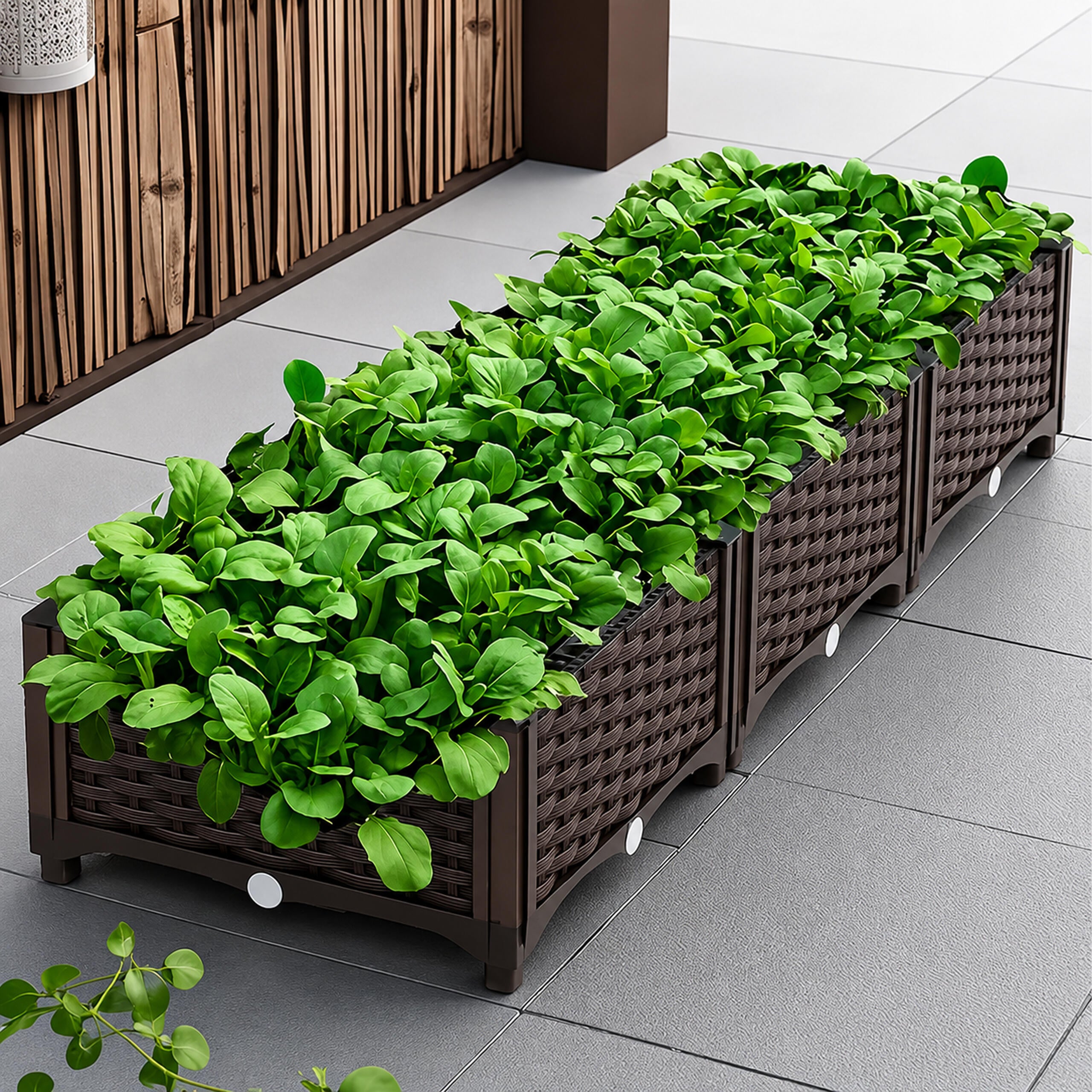 Modular Garden Flower and Vegetable Planter Box 120x40x22cm Brown