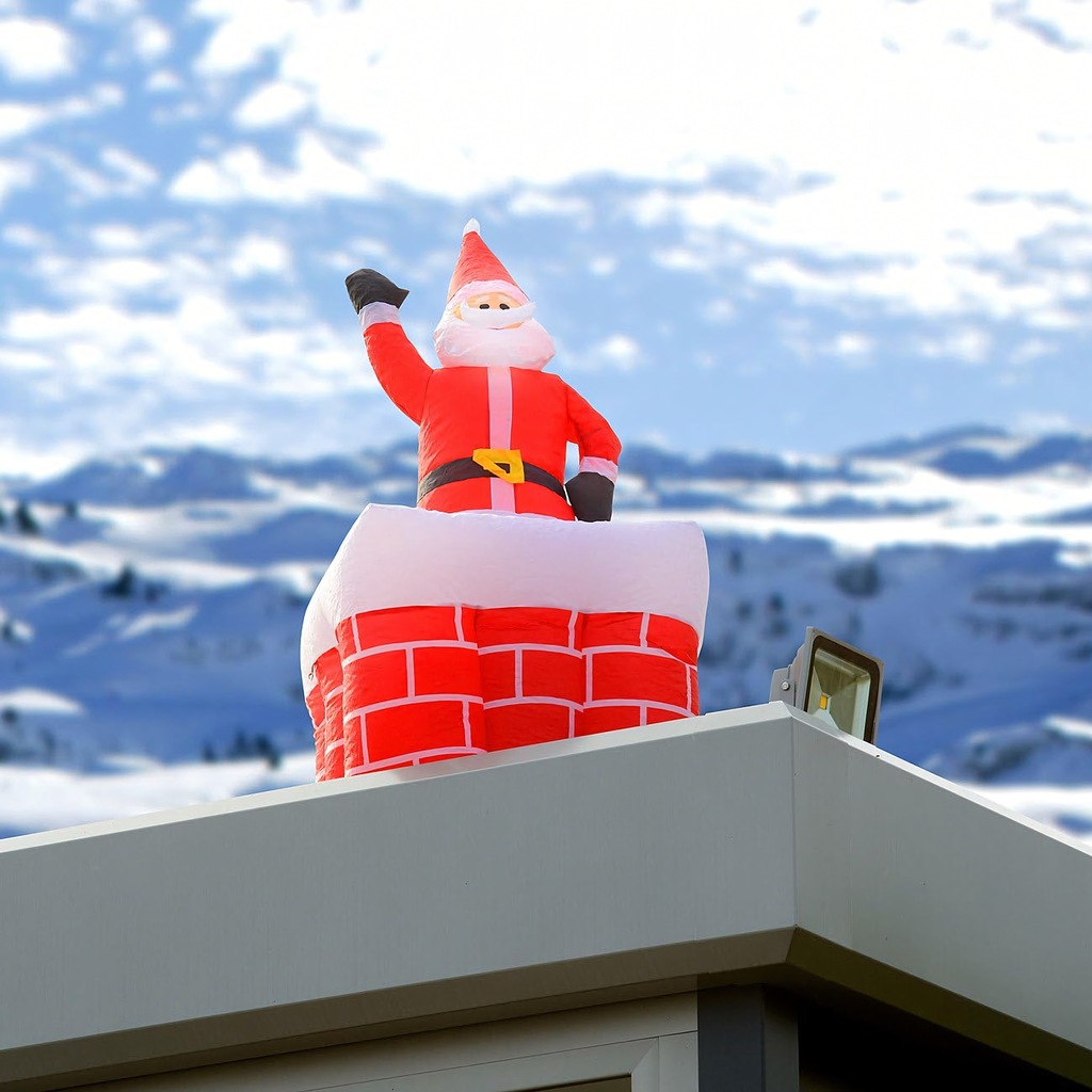 Täispuhutav jõuluvana korstnas, liigutatav, valgustatud LED, 160 cm