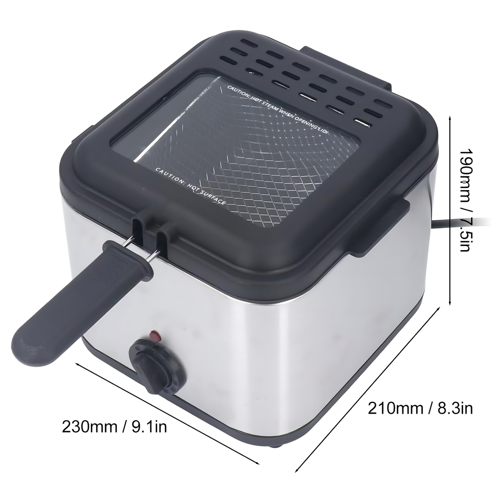 Traditional Oil Fryer 2.5L for Fries and Fish, Powerful 1000W