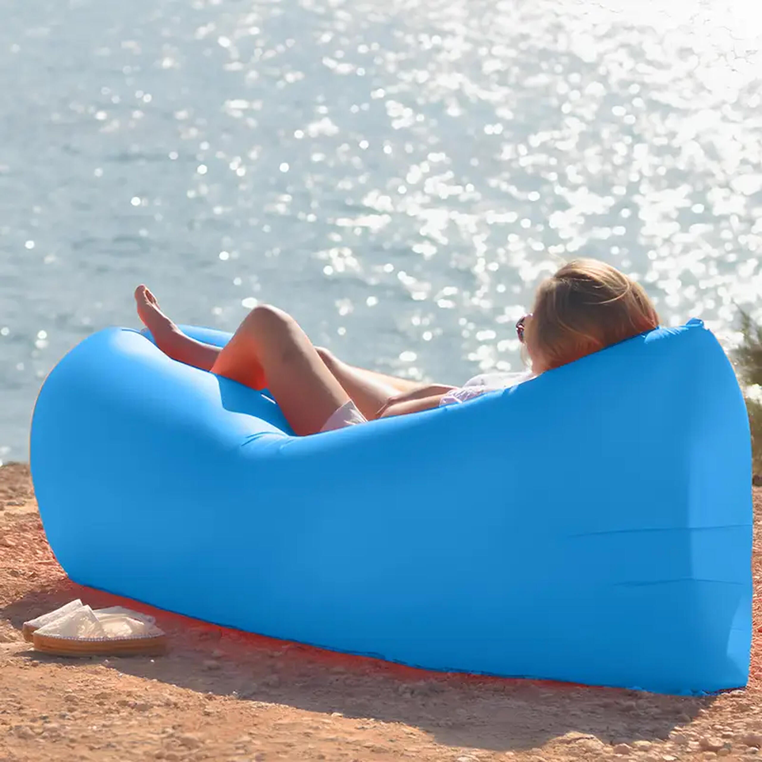 Inflatable Beach Sofa Bed Mattress Lounger Lazy Bag 200x70cm