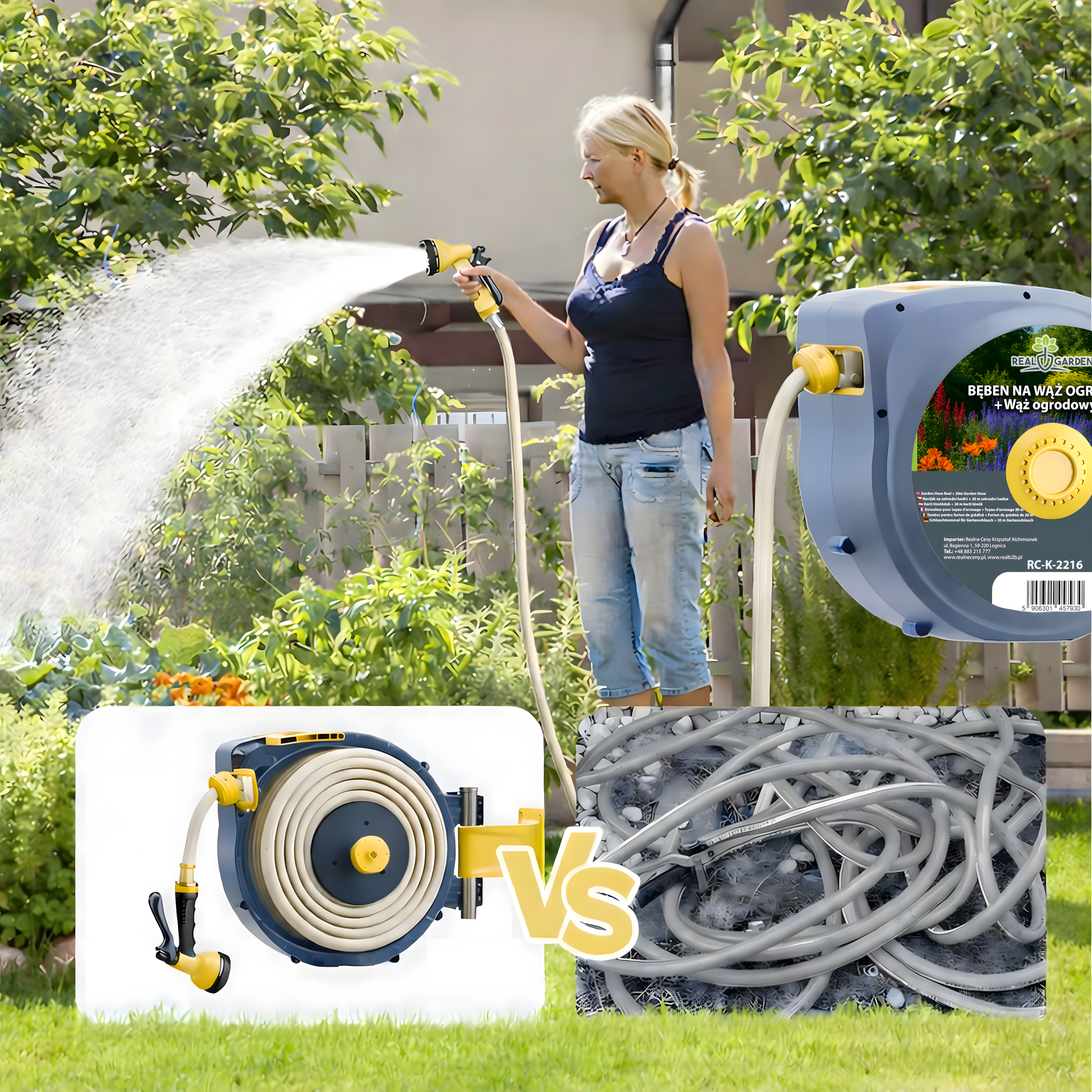 Automaatne seinale kinnitatav voolikurull 1/2" 20m komplekt