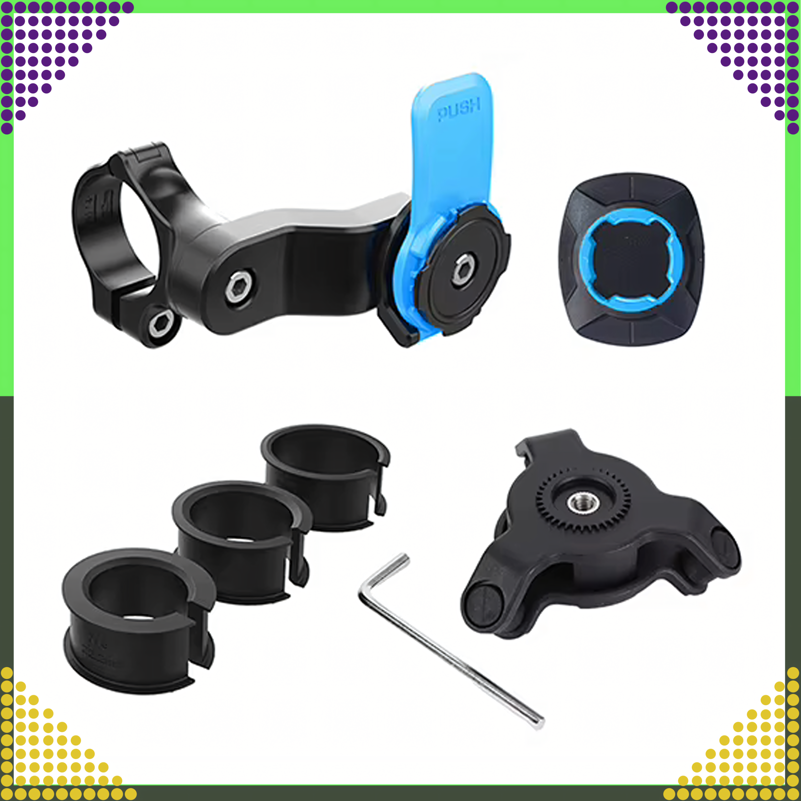 Jalgratta telefonikinnitus lenksule, mootorratta ja ATV varustus, lukustatav, maastikurattale