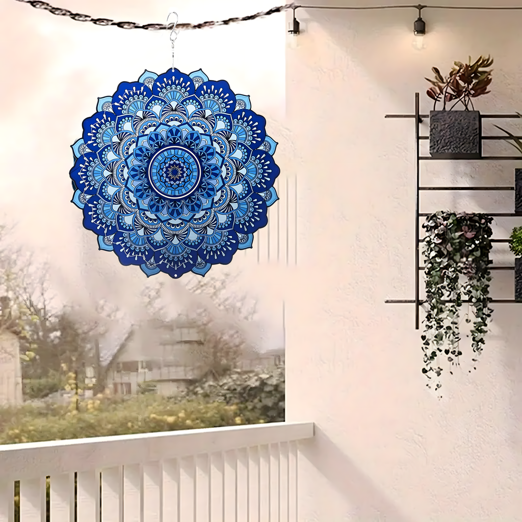 Hanging Spinner Decoration Wind Catcher 12” 3D Mandala
