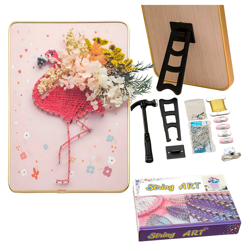 Loominguline komplekt niidikunstiks, Interroad tikkimine, LED-pilt raamis 21x30 cm