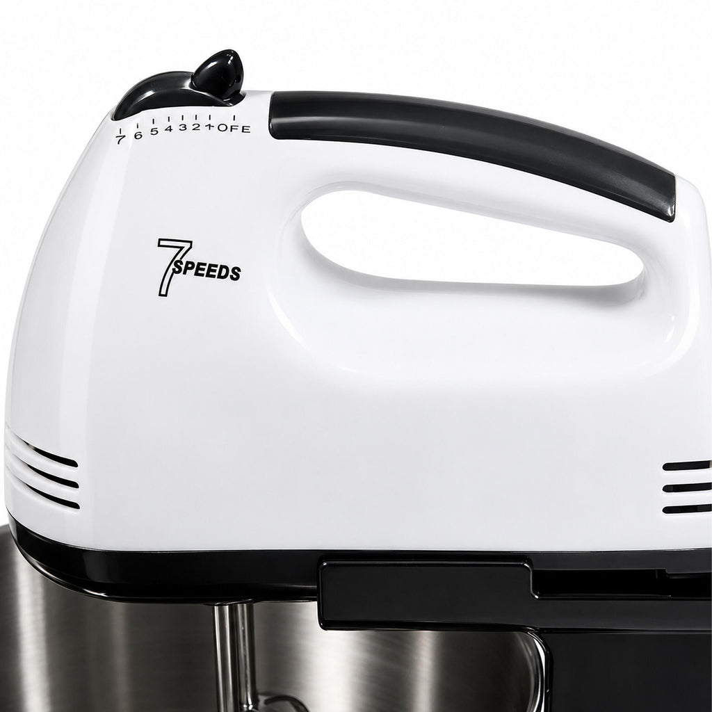 Powerful Hand Mixer with Stainless Steel Bowl 7 Speeds 100W Attachments