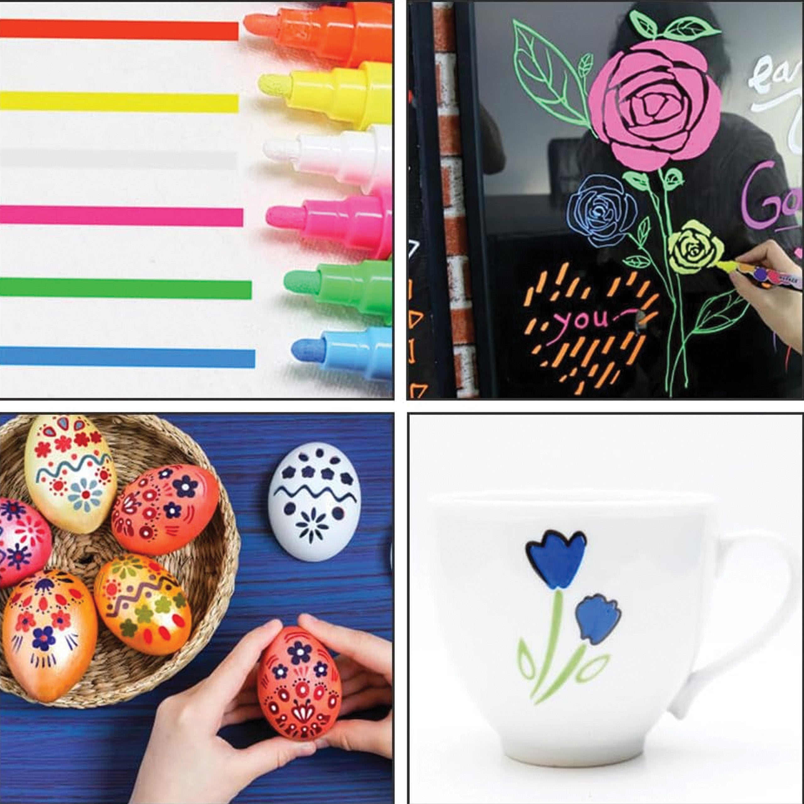 Tahvlitähistite komplekt, segavärvid, kuivkustutatavad markerid, 8 tk