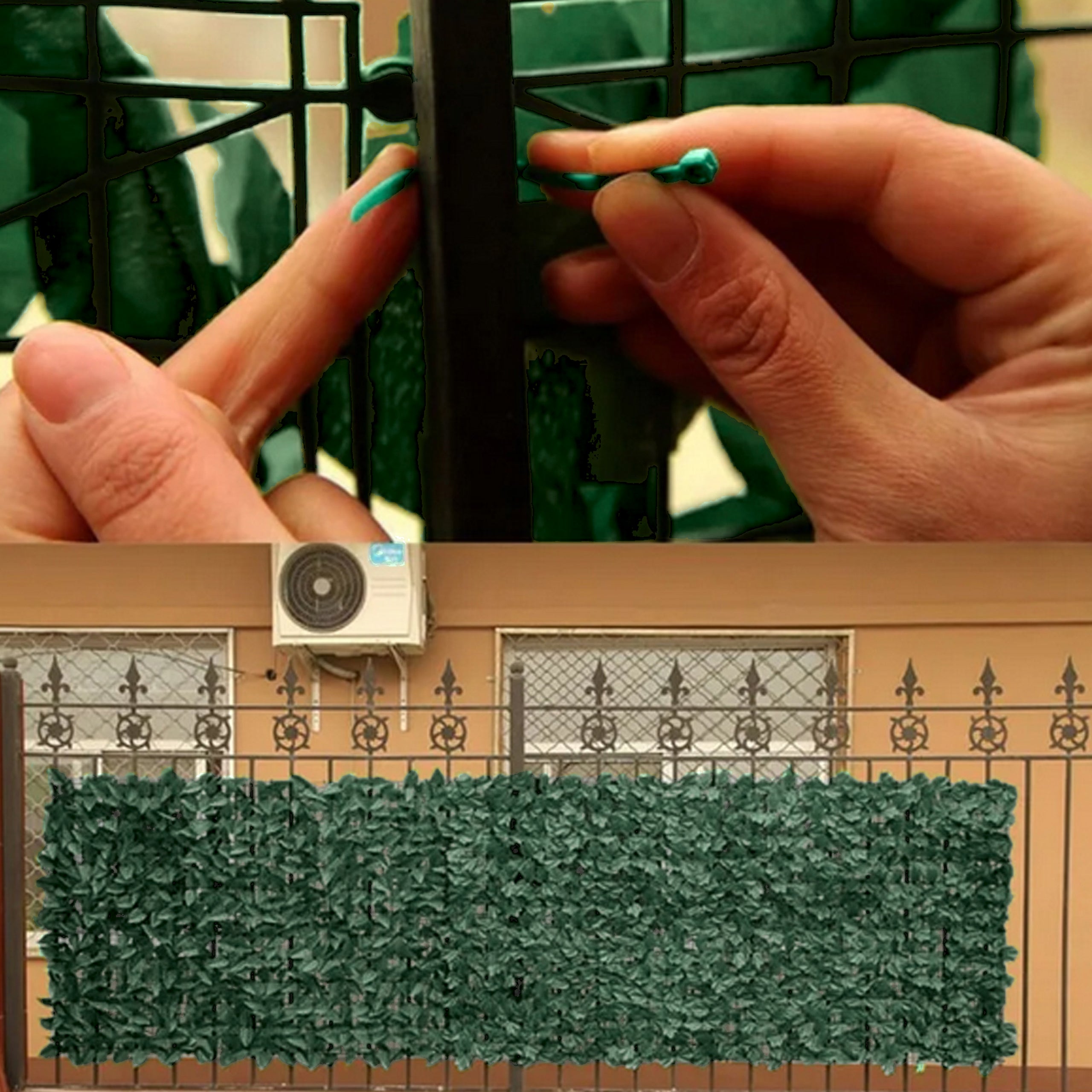 Kunstlik luuderohu hekk seinakatteks privaatsusekraan rõduvõrk 1.75x3 m