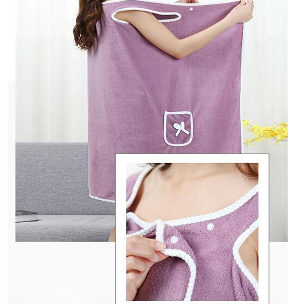 Women's Bath Towel Sauna Tunic Spa Pareo Shoulder Bathrobe Large