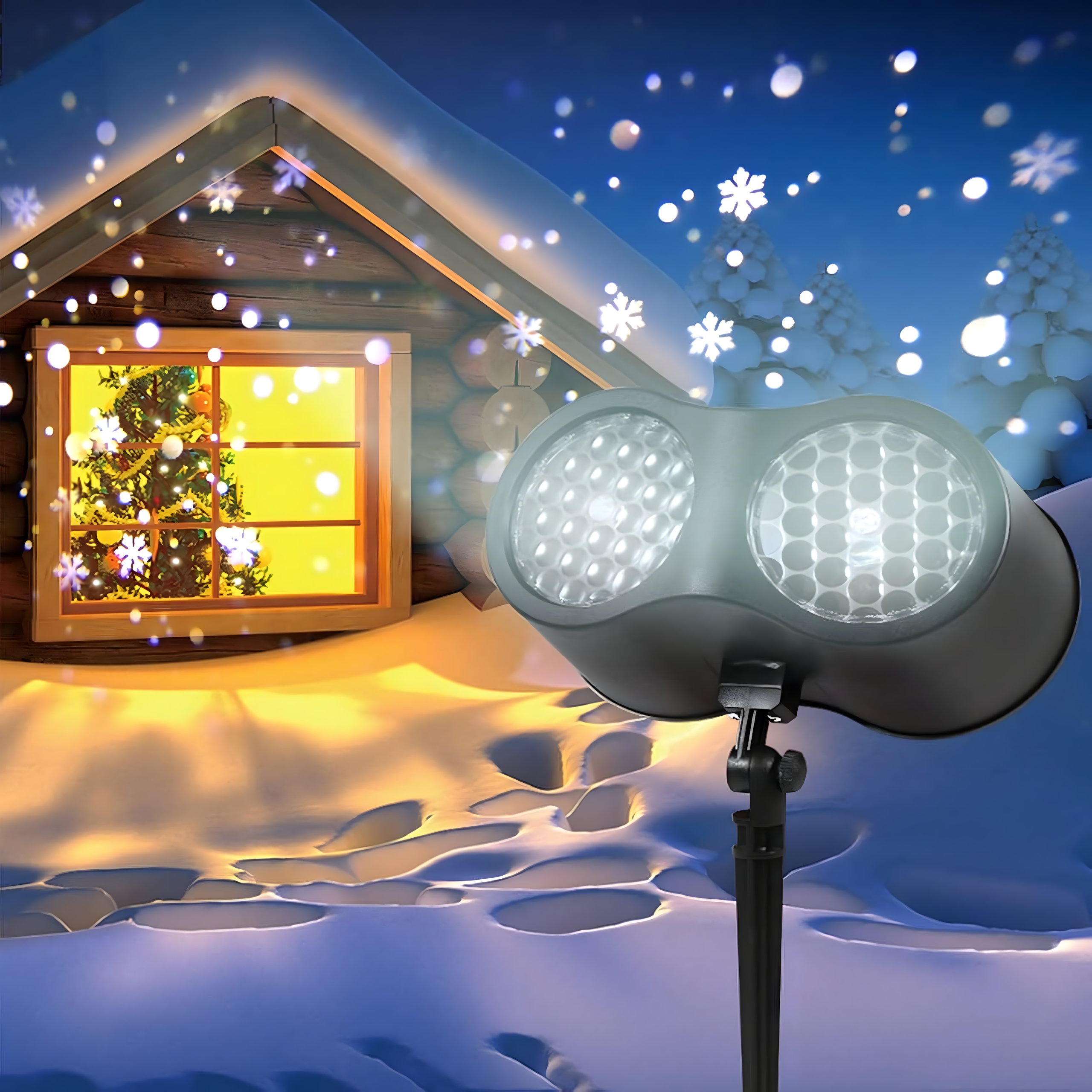 LED Laser Christmas Projector Snowflake Pattern Home Spotlight