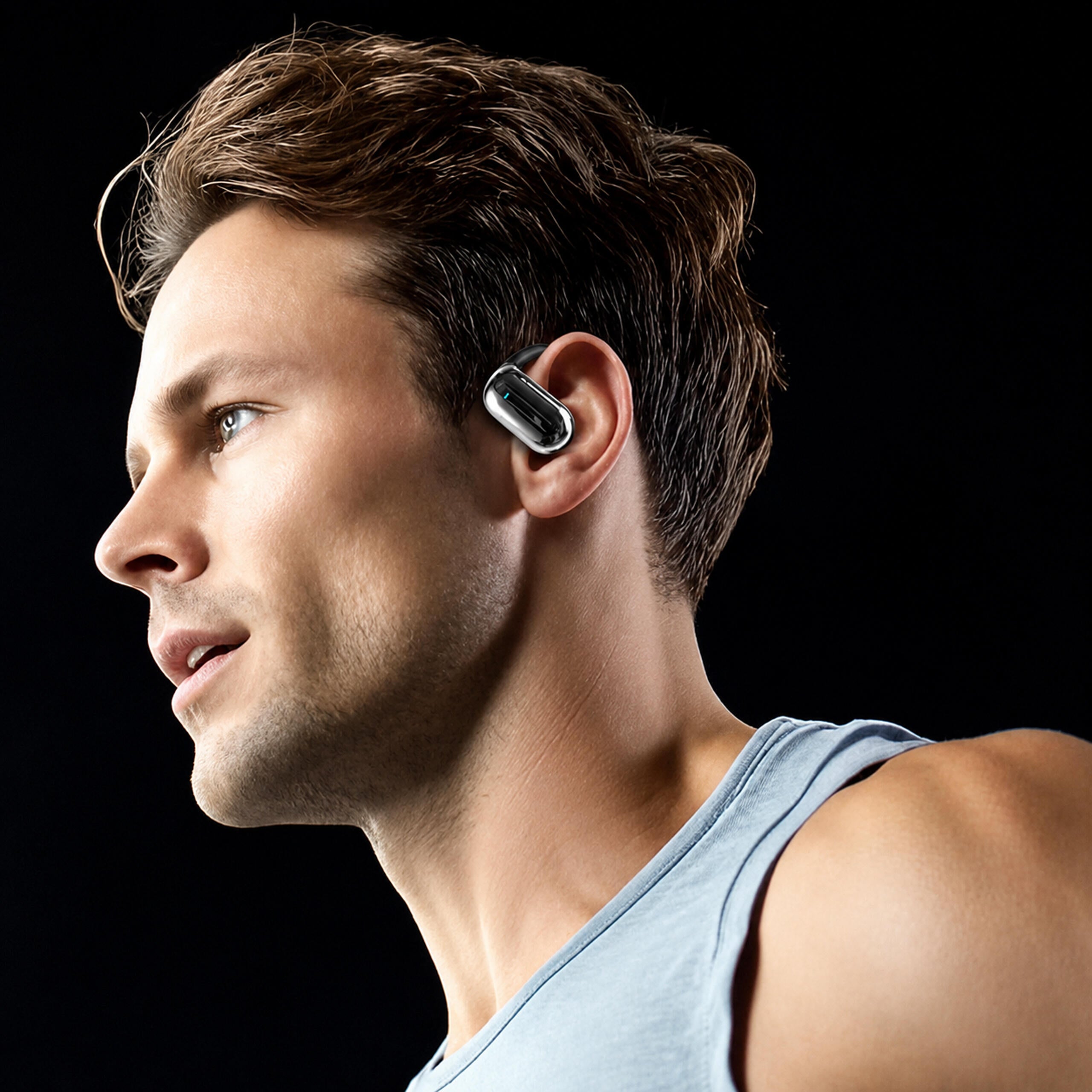 Juhtmevabad Bluetooth-sisekkõrvaklapid AI-tõlkefunktsiooniga ja akupangana toimiva karbiga, mustad RC-K-2614