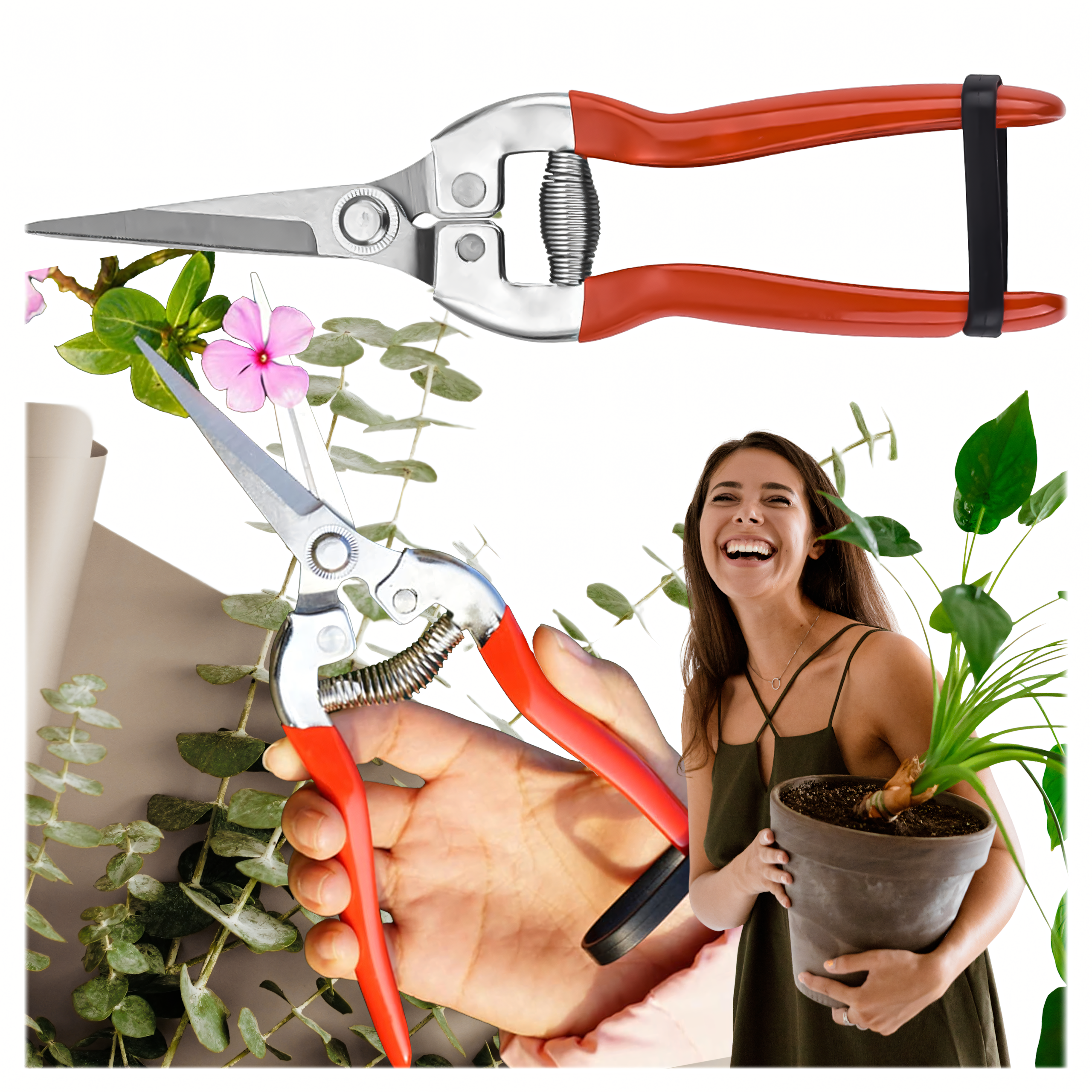 Single-Handed Garden Pruning Shears for Shrubs and Branches