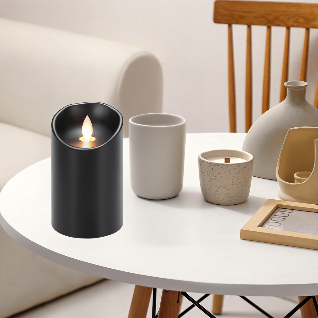 120x Küünla sisetükk Patareitoitel küünal LED-küünal 15 cm Leegi efekt