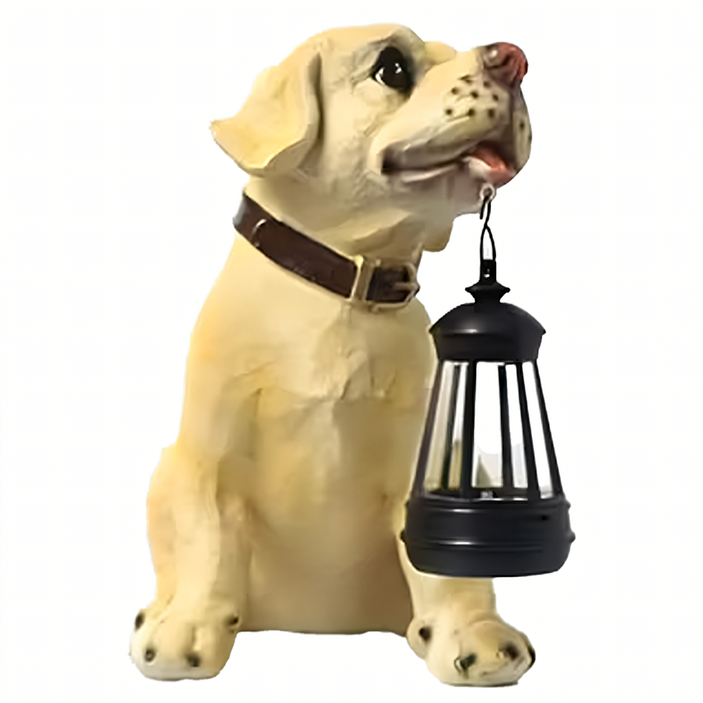 Decorative Solar Garden Lamp with LED Lantern Dog Design