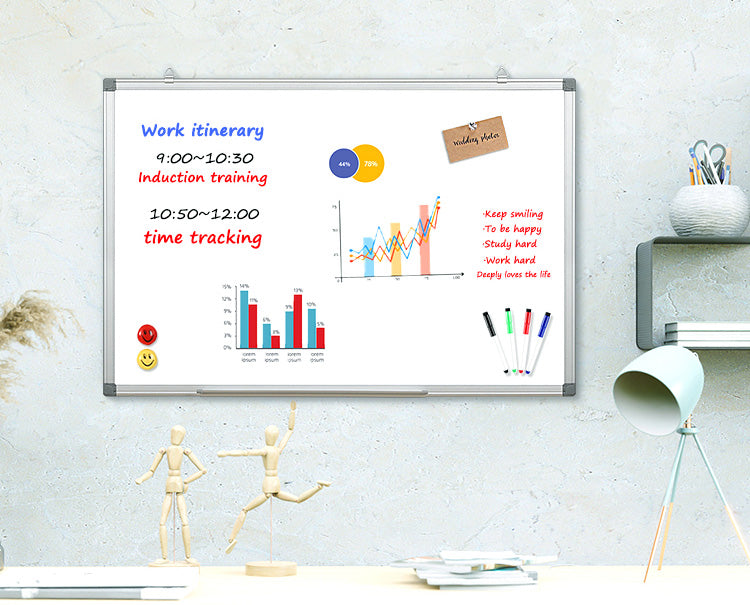 White Magnetic Dry-Erase Board 60x40 Wall-Mounted for Presentations