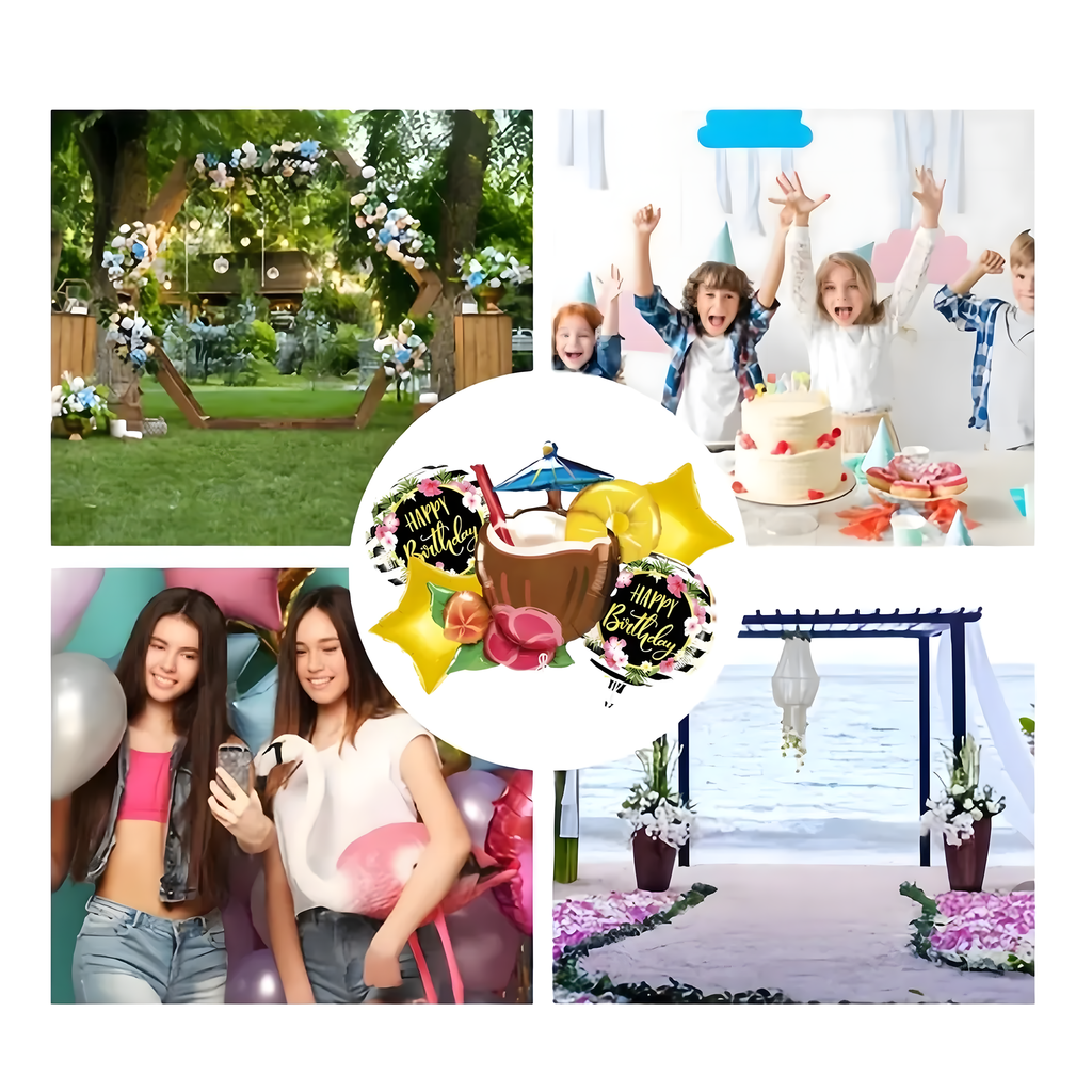 Havai Aloha õhupallide komplekt sünnipäevadeks ja sünnipäevapidudeks 5 tk