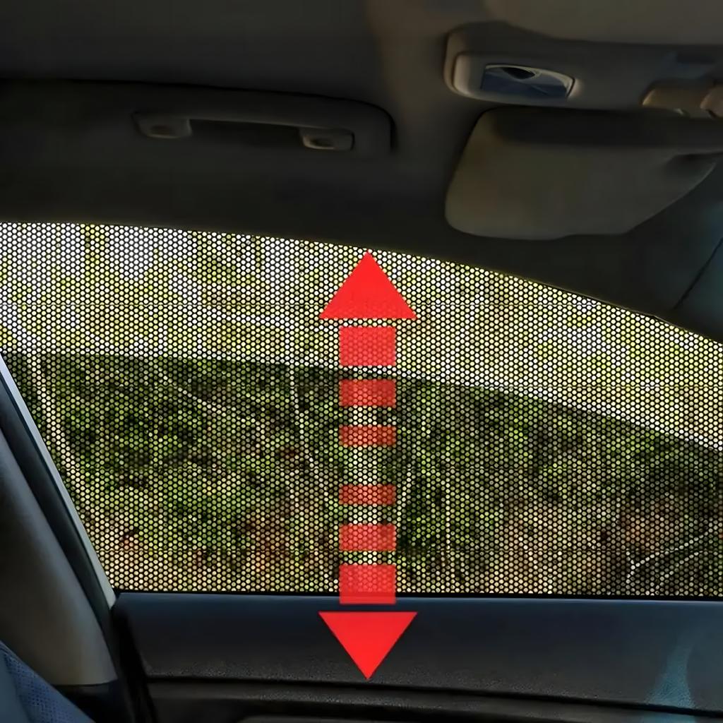 4 x Roller Blinds Sun Visor Mosquito Net for Car Window Curtains