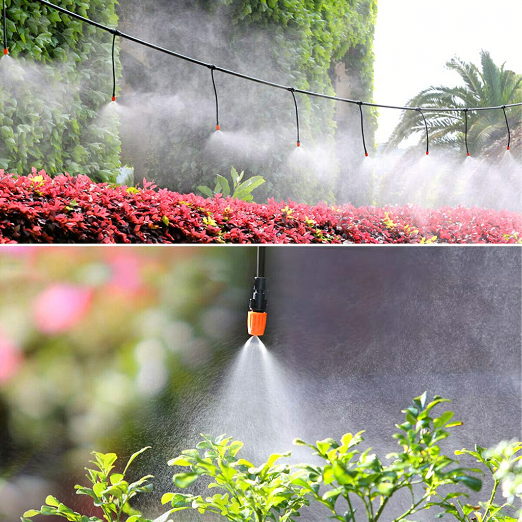 Garden Water Curtain Irrigation System Set with 15 Sprinklers 15m 15 pcs