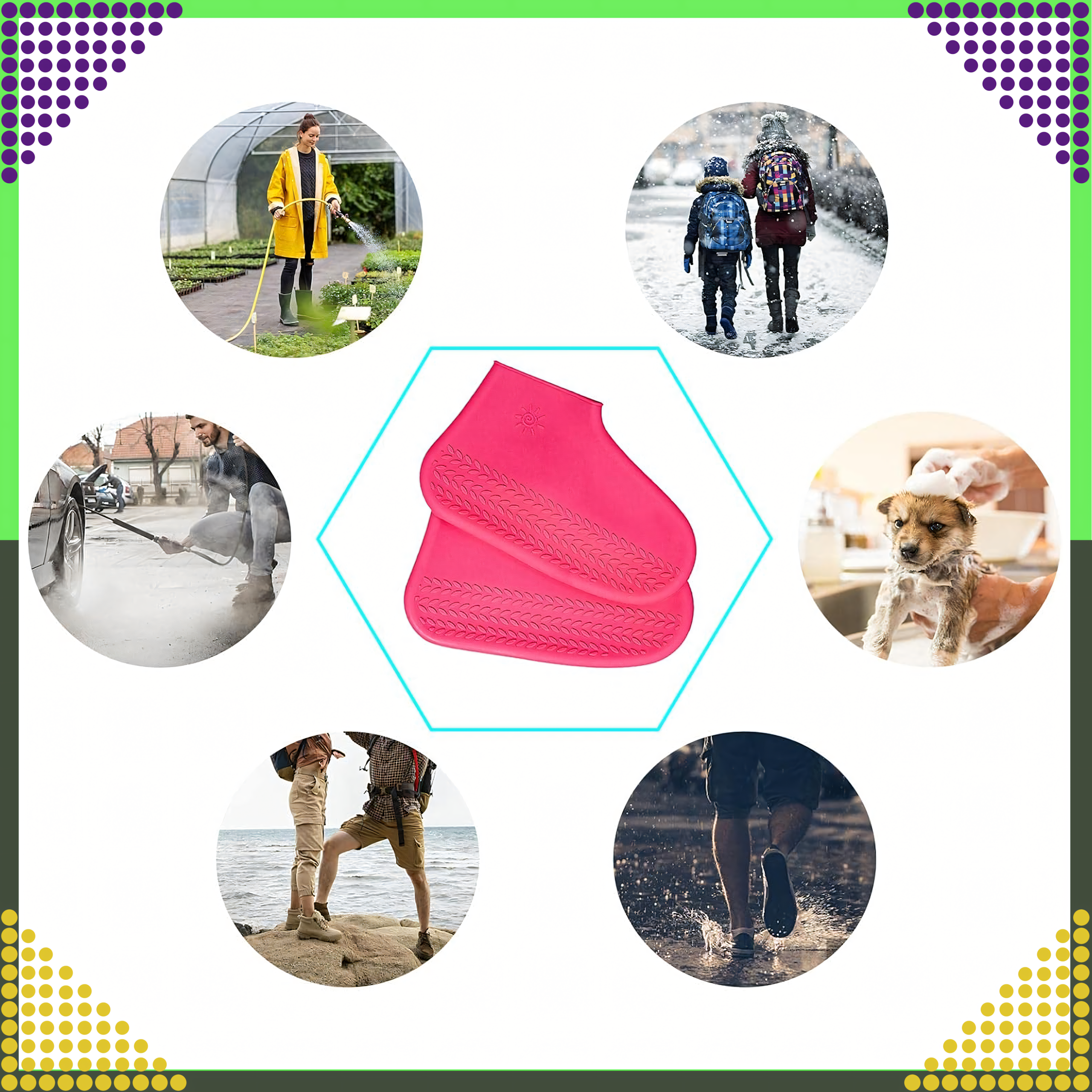 Waterproof Protectors Rain Shoe Covers Anti-Slip Wellington Boots M