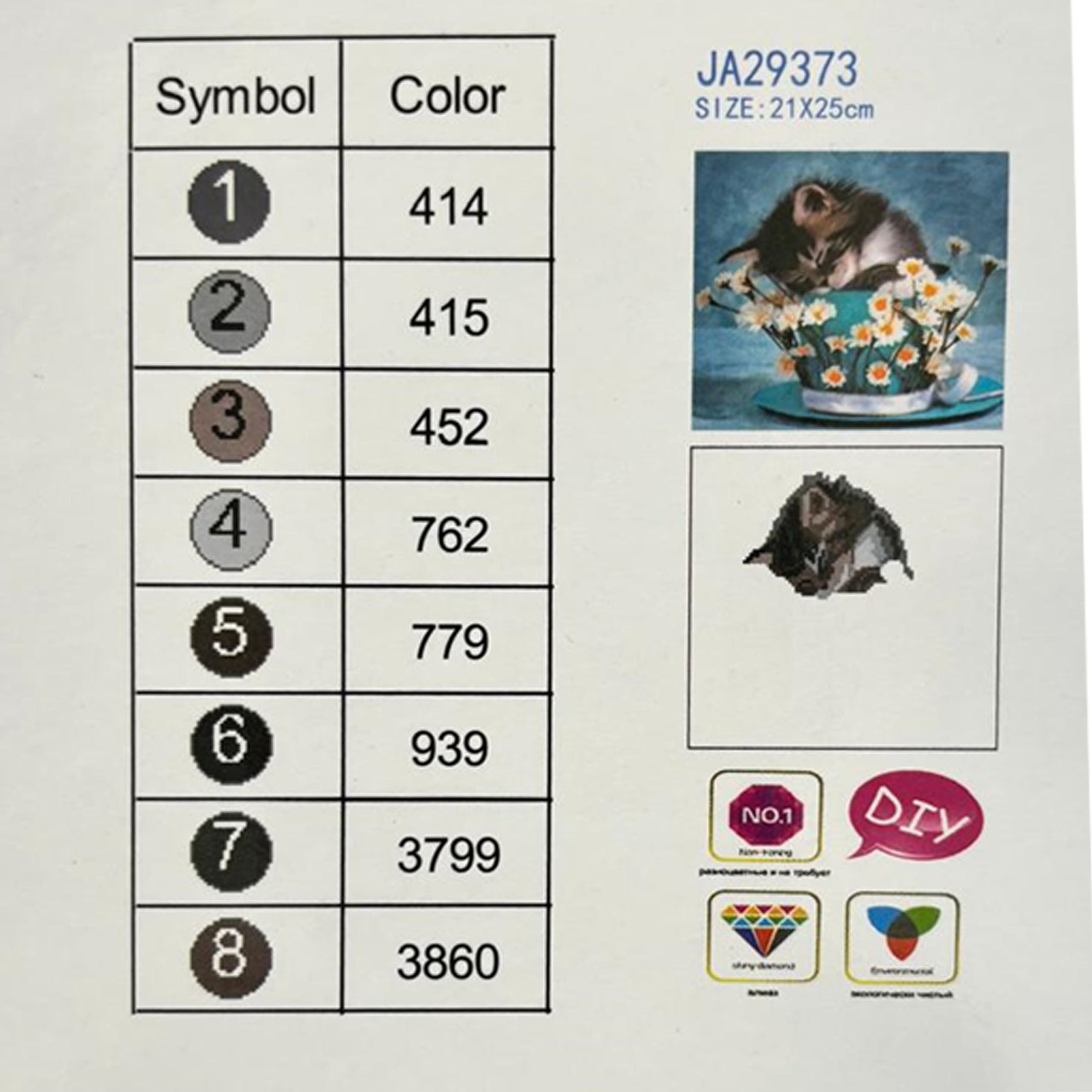 Teemantmaalimine Teemanttikand Mosaiik Lihtne Komplekt 21x25cm lastele