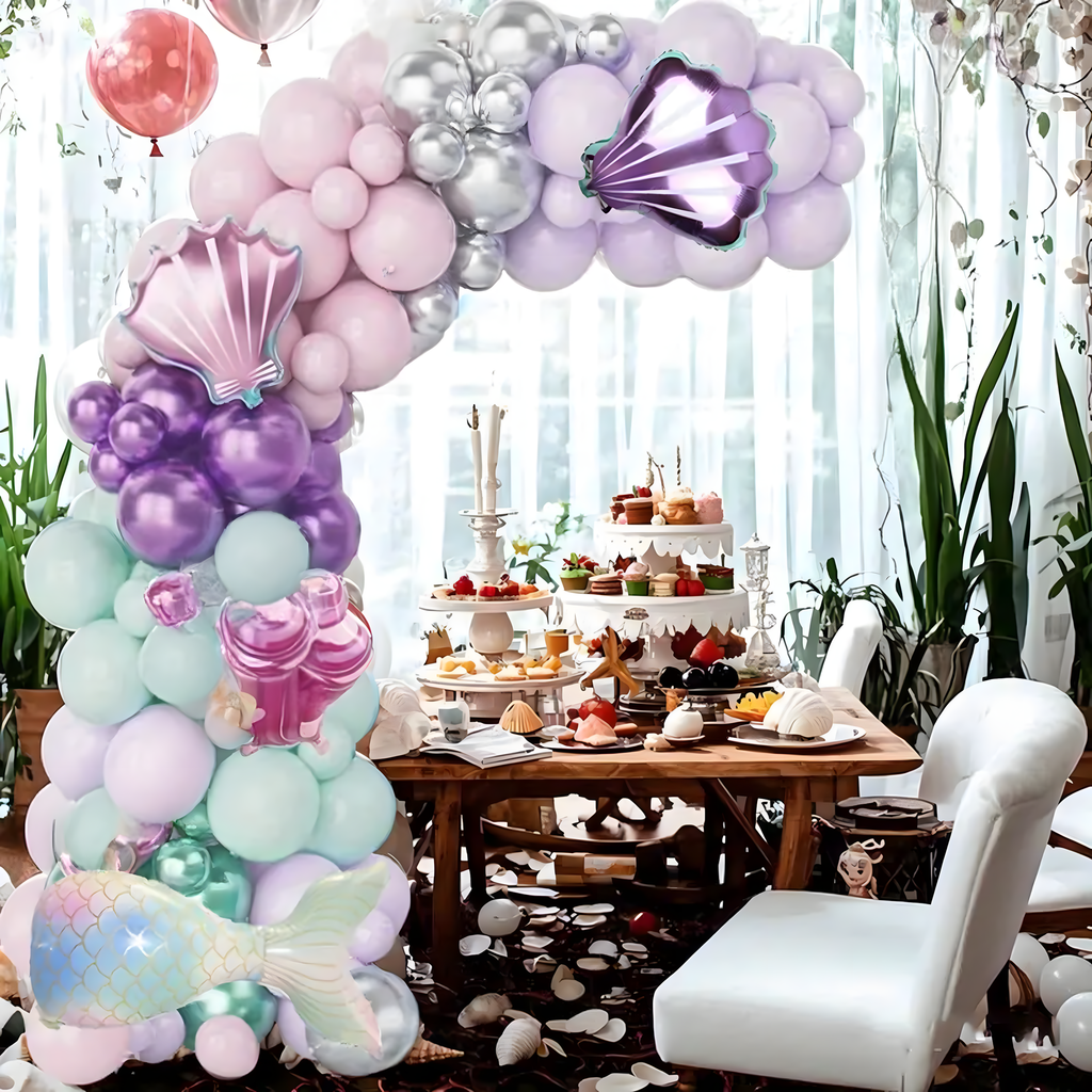 Õhupallikaare õhupallikomplekt, merineitsi sünnipäeva õhupallid, 97 tk