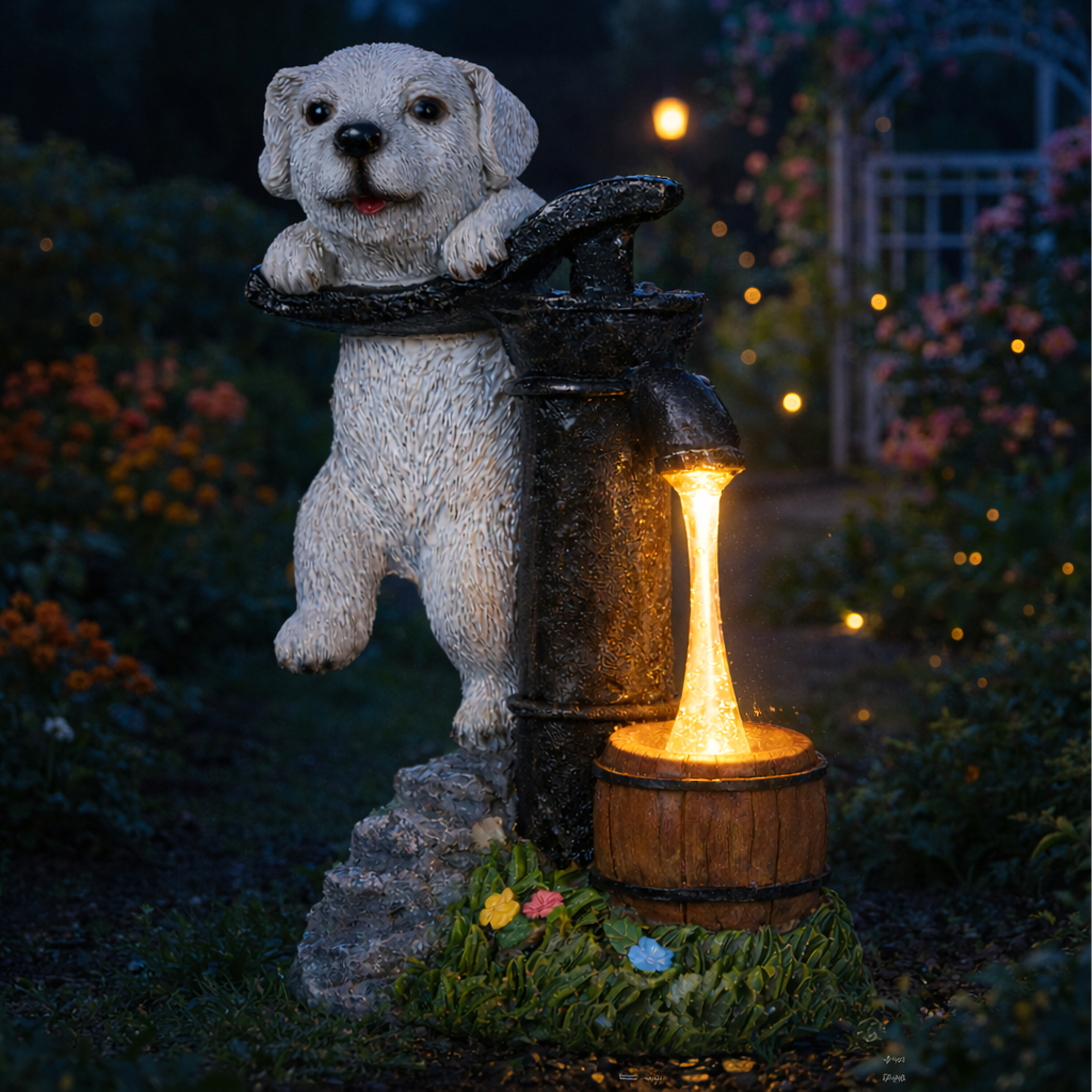 Decorative Solar Garden Lamp LED Puppy Dog
